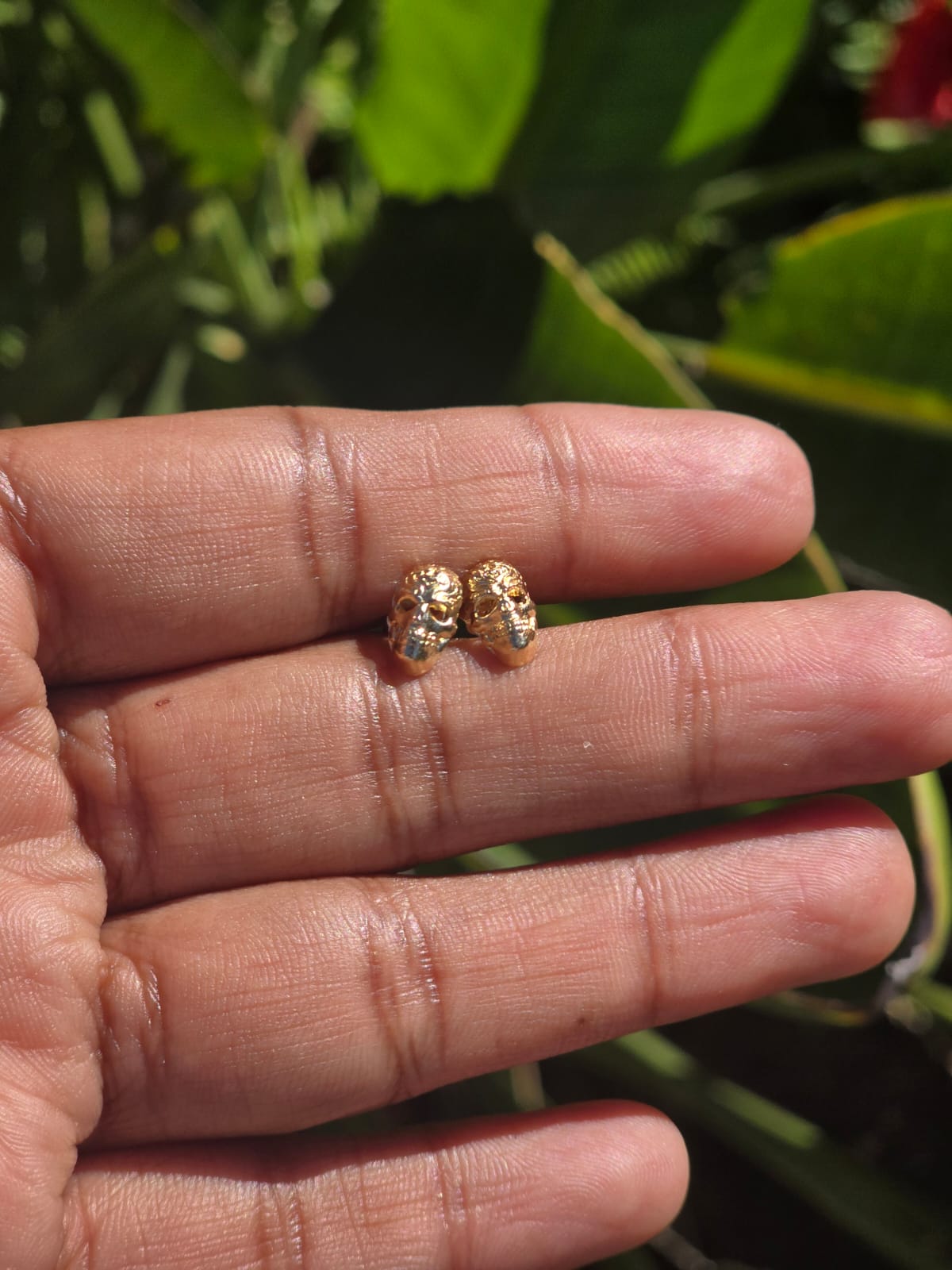Skull Stud Earrings in 14k Gold