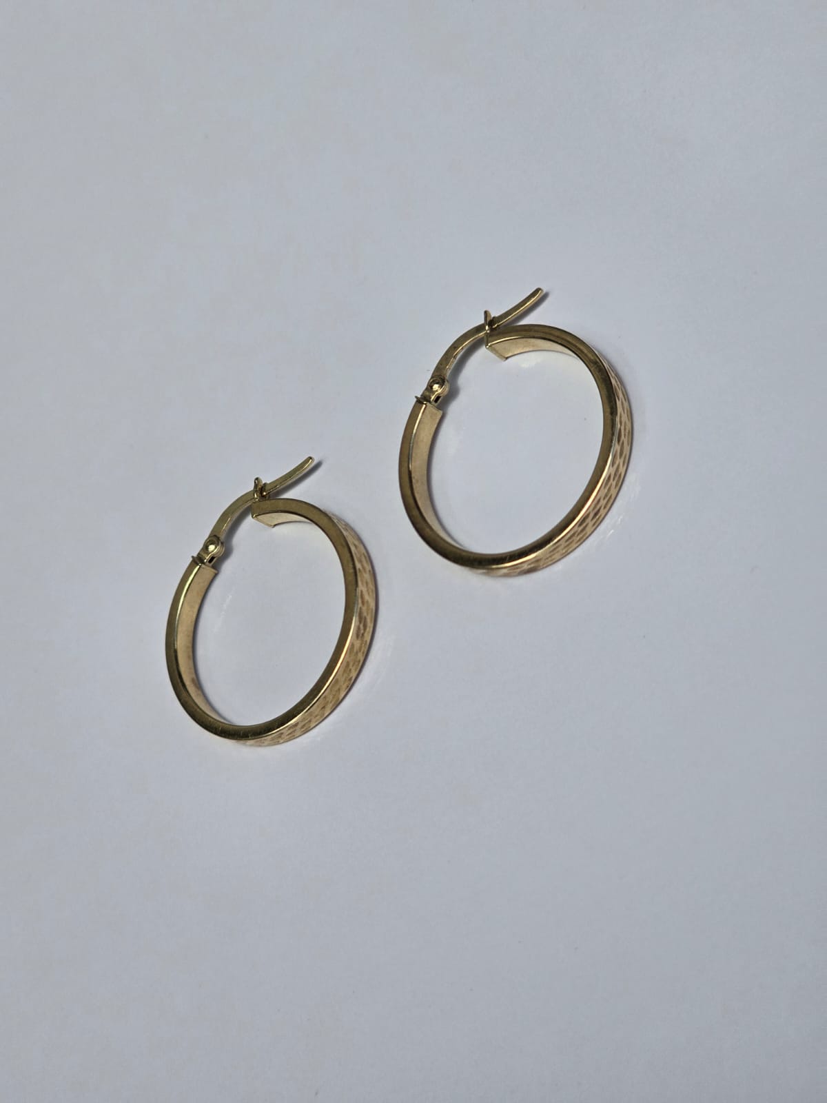 Patterned Hoops in 9 Carat Solid Gold