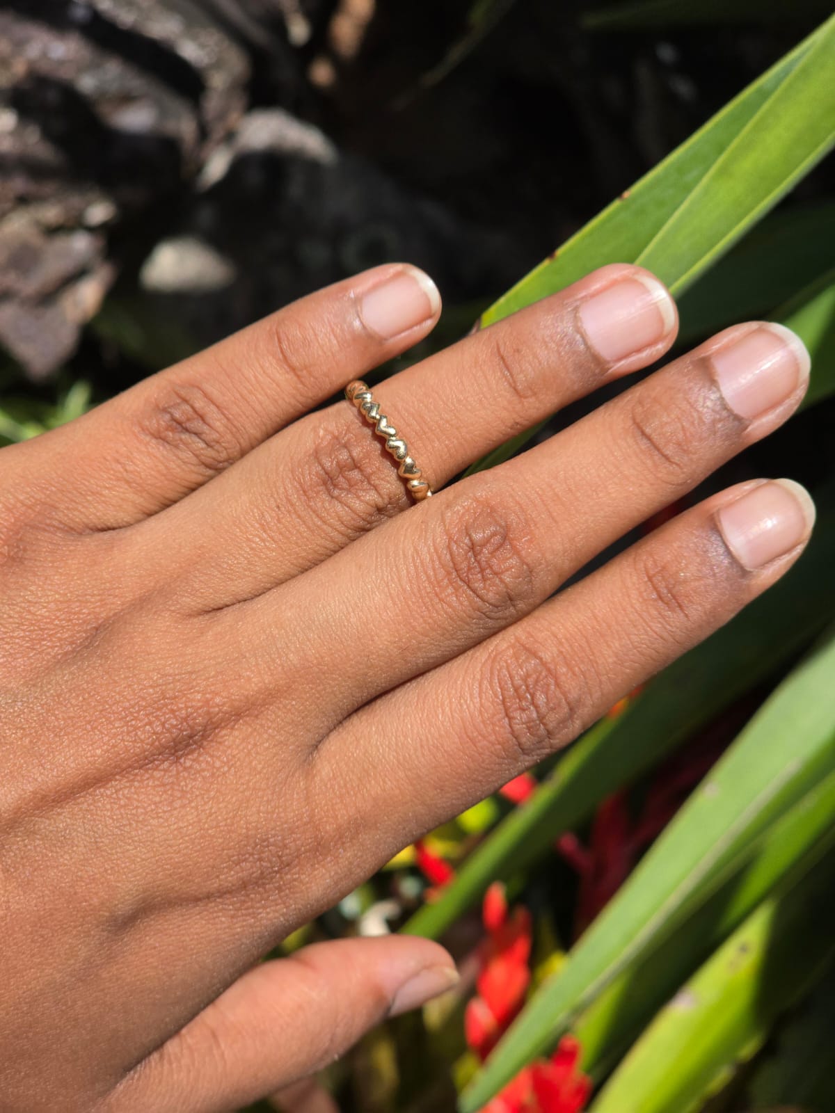 Vintage Puffy Heart Stacker Ring in 9 Carat Solid Gold