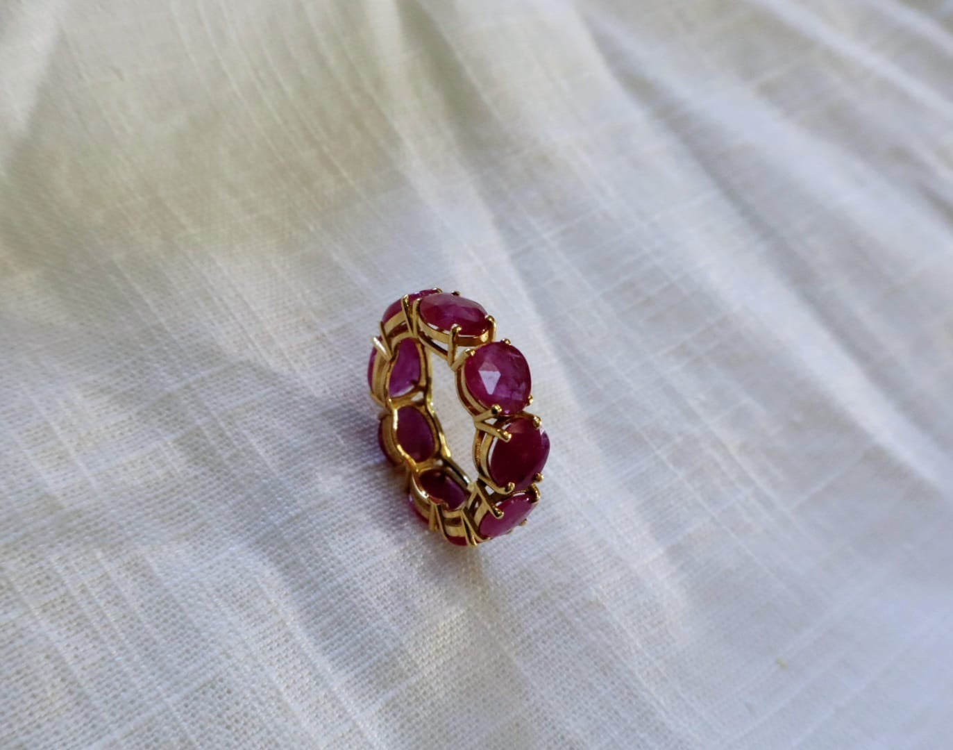 Natural Ruby Eternity Ring in 14 Carat Solid Gold