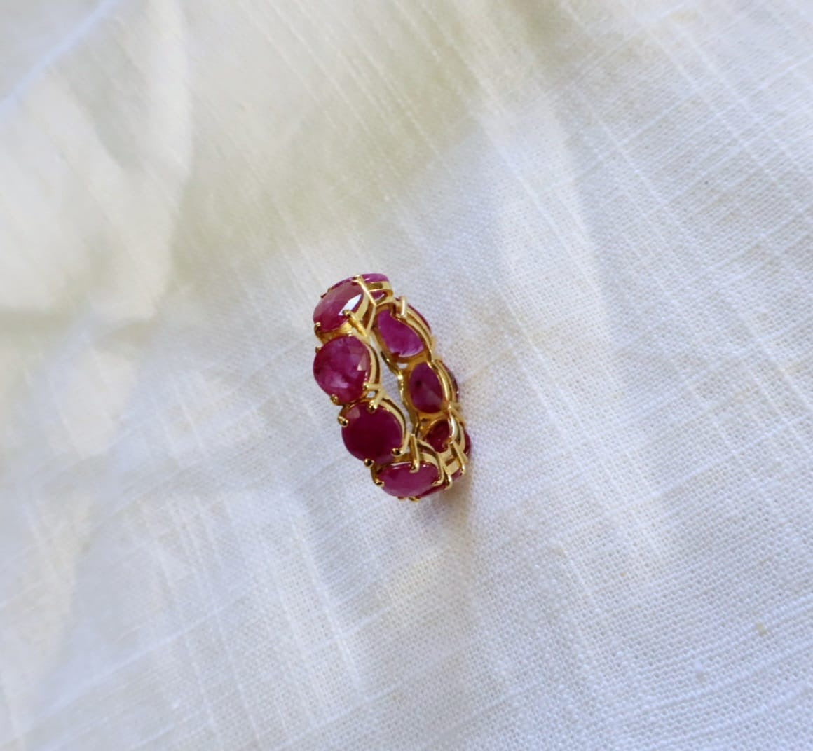 Natural Ruby Eternity Ring in 14 Carat Solid Gold