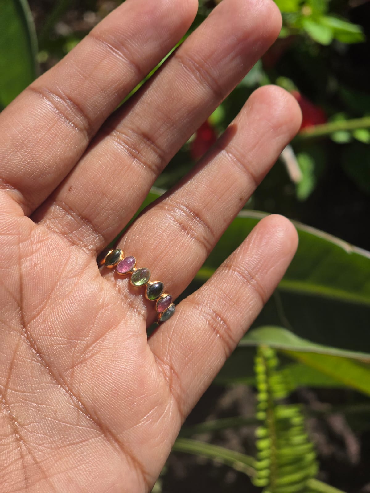 Tourmaline Eternity Ring in 18k Gold