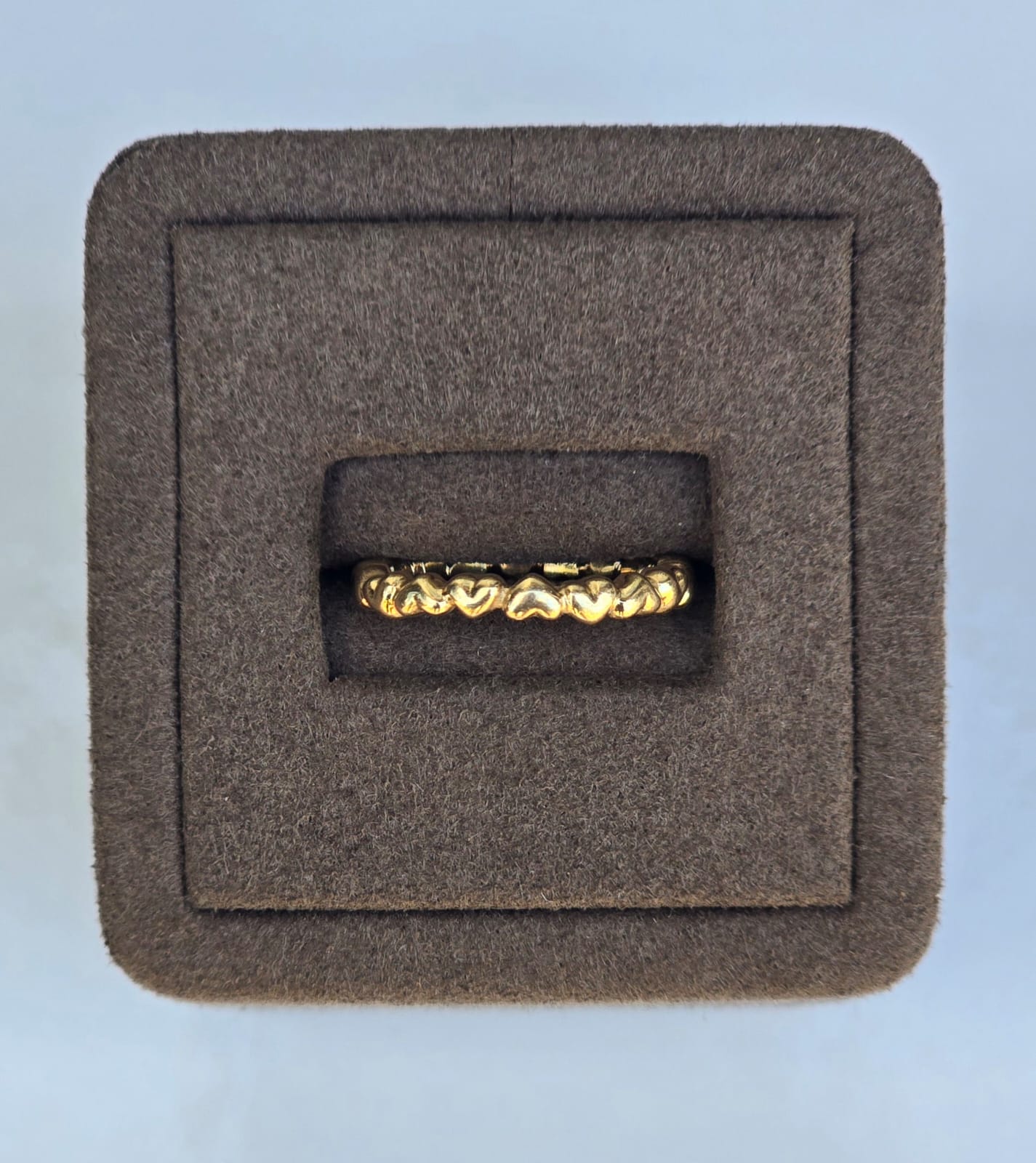 Vintage Puffy Heart Stacker Ring in 9 Carat Solid Gold