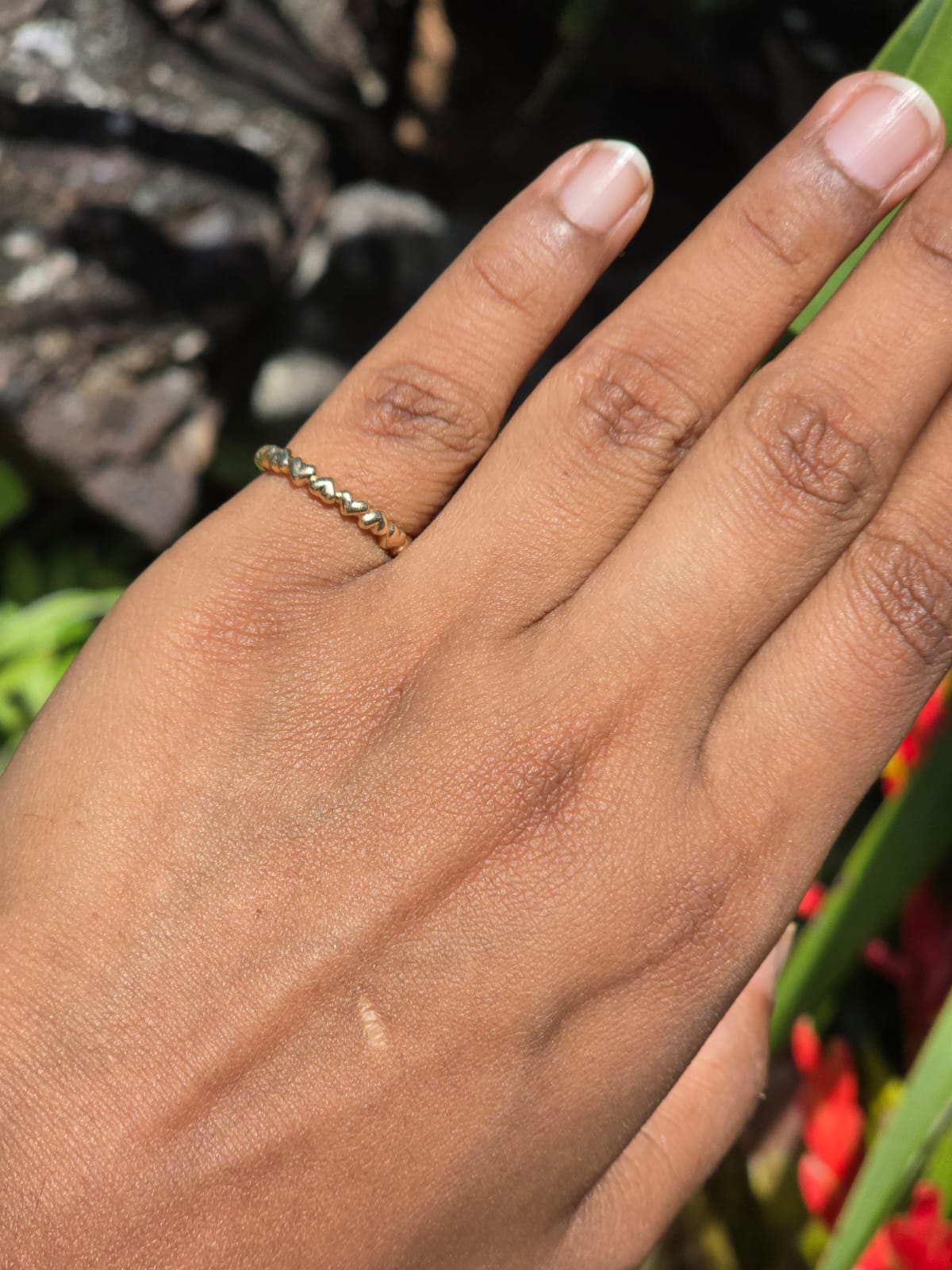Vintage Puffy Heart Stacker Ring in 9 Carat Solid Gold