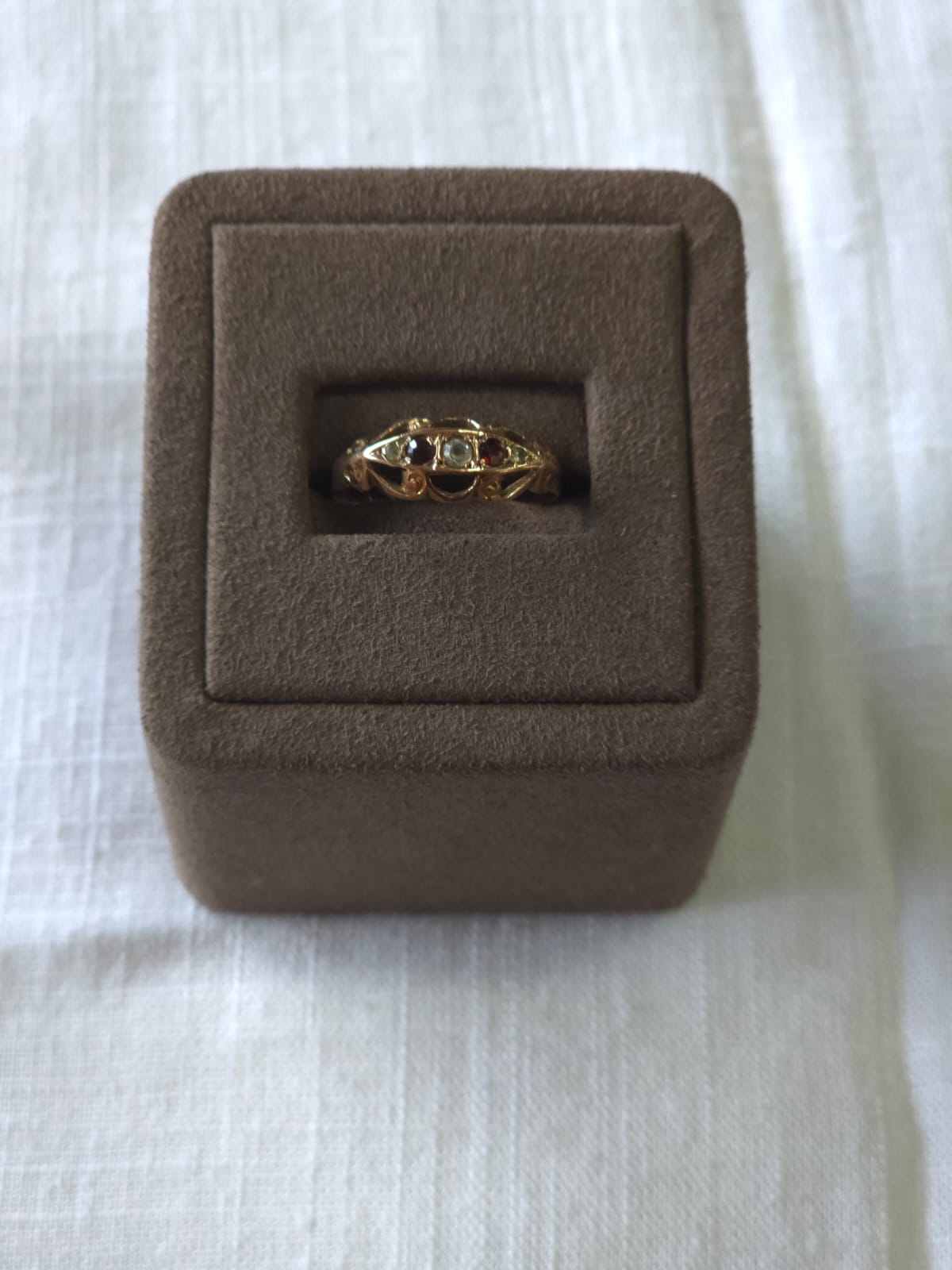Antique Ruby and Diamond Ring in 9 Carat Solid Gold