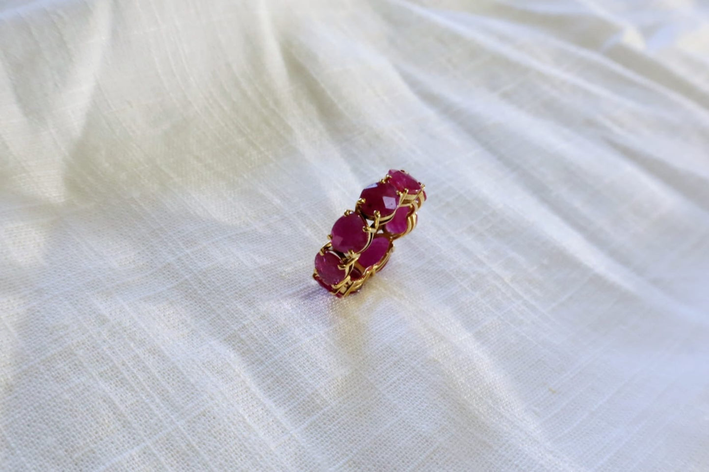 Natural Ruby Eternity Ring in 14 Carat Solid Gold