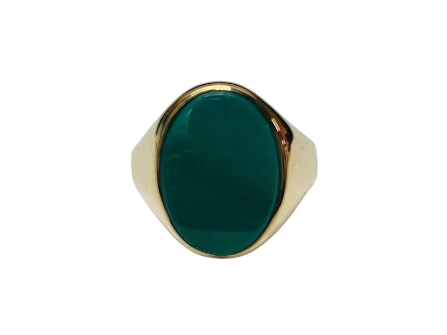 Chunky Vintage Green Onyx Signet Ring