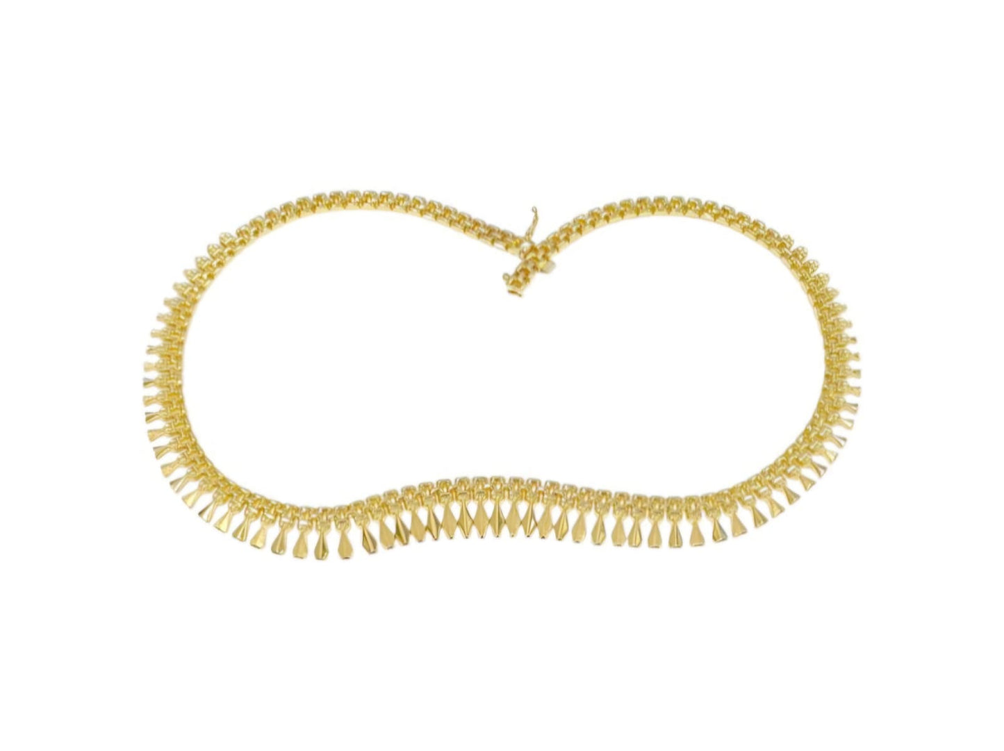 Vintage Cleopatra's Fringe Necklace in 14 Carat Solid Gold