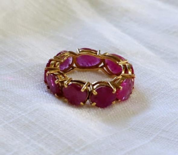 Natural Ruby Eternity Ring in 14 Carat Solid Gold