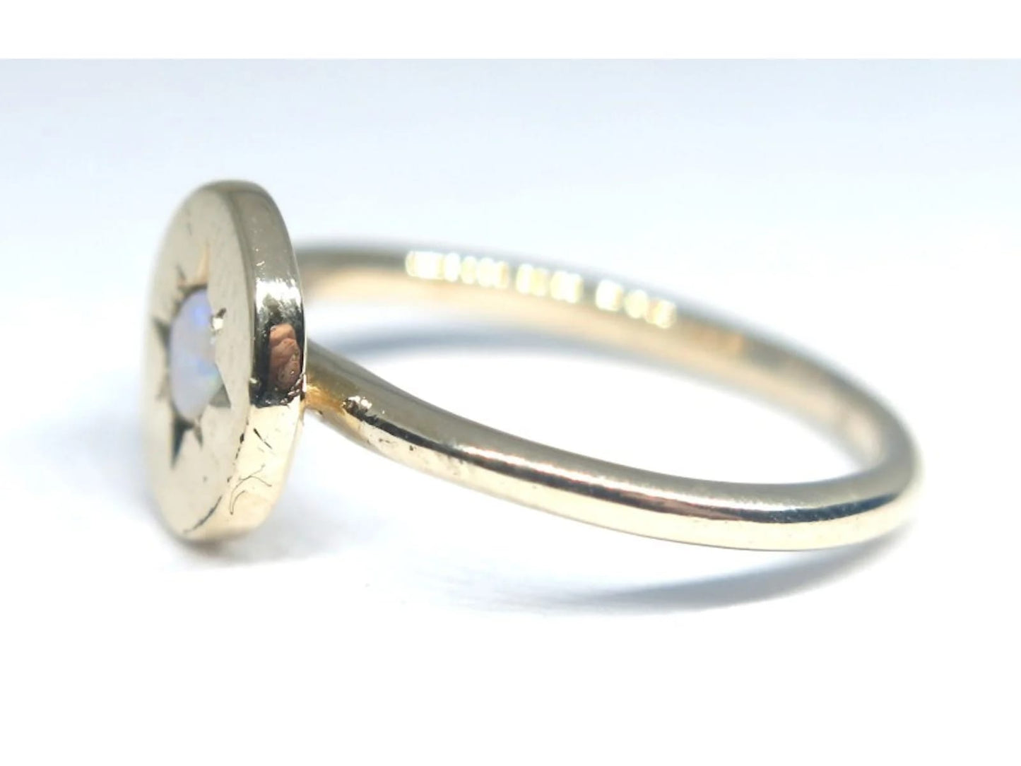 Vintage Star Set Opal Ring in 9k Solid Gold