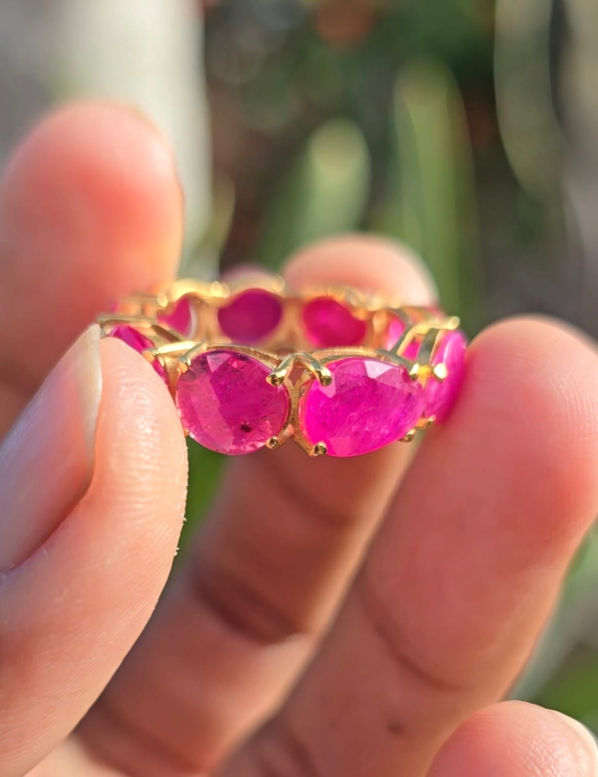 Natural Ruby Eternity Ring in 14 Carat Solid Gold