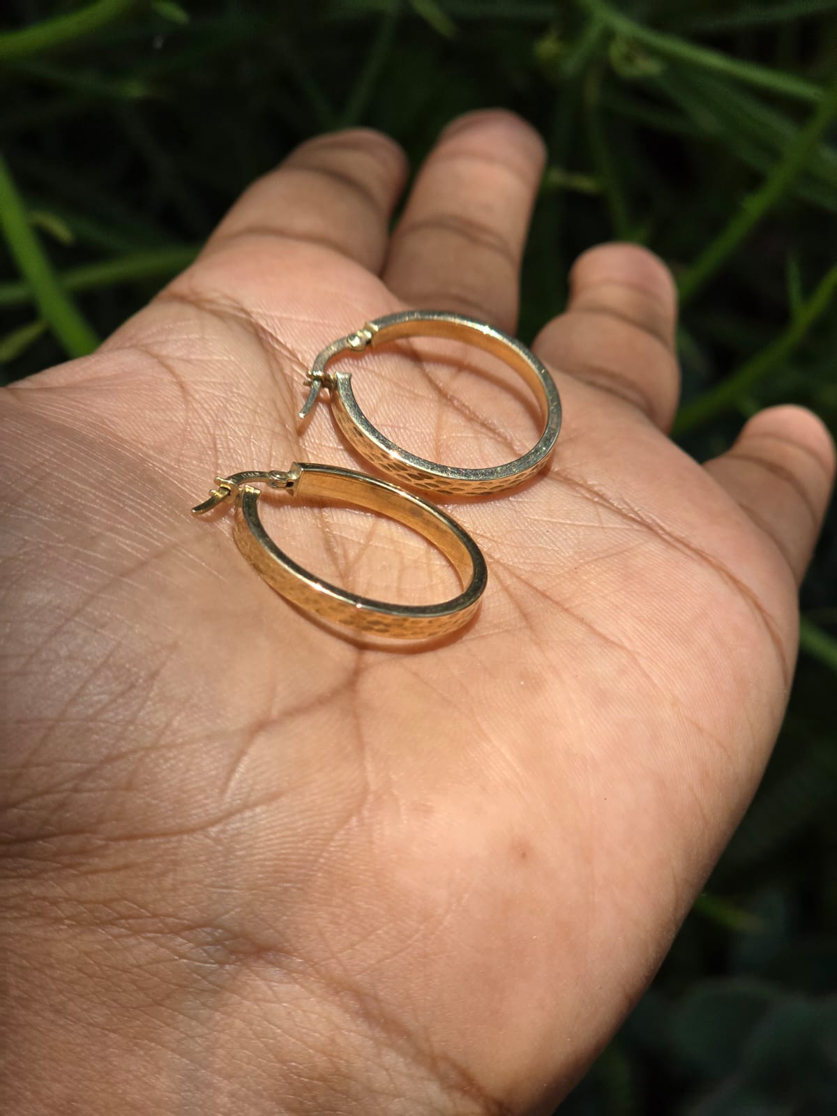 Patterned Hoops in 9 Carat Solid Gold