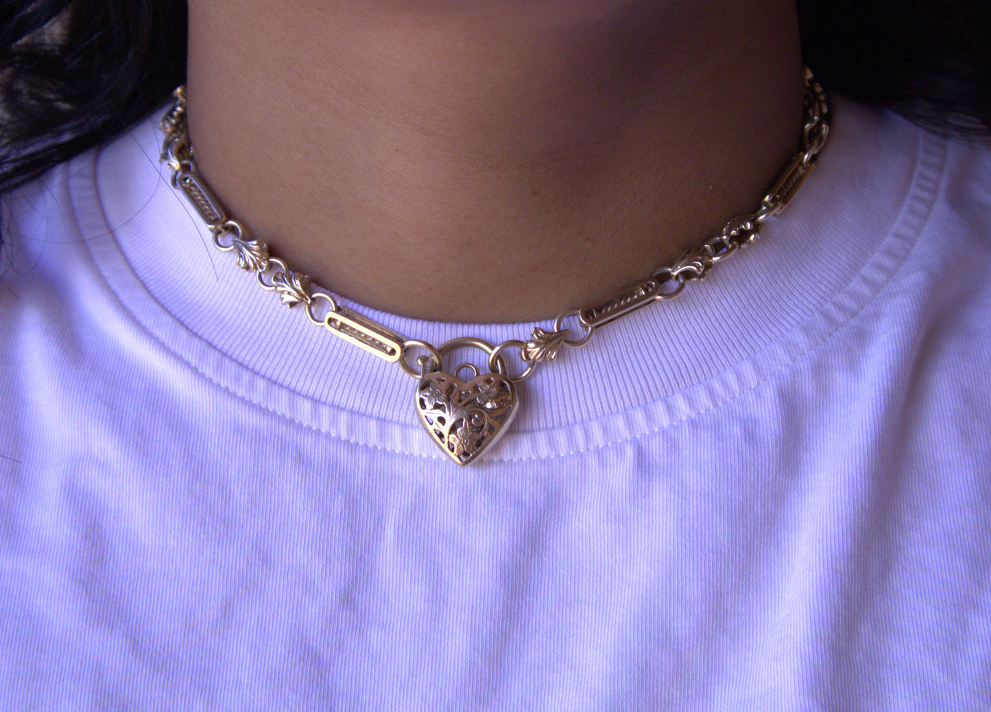Vintage Fancy Link Necklace in 9 Carat Solid Gold
