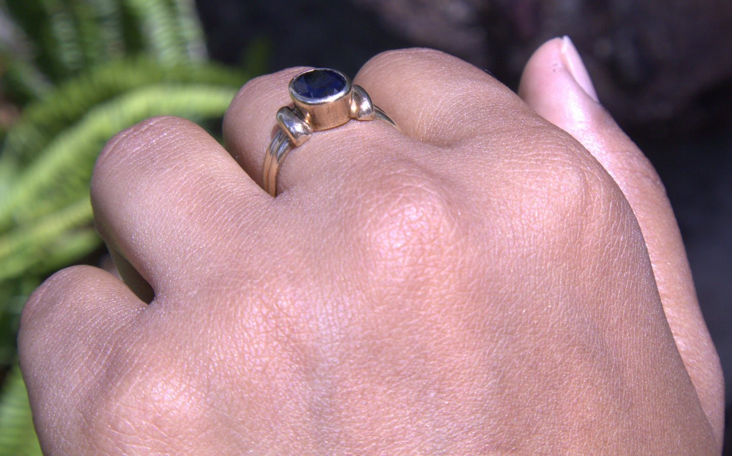 Vintage Bezel Set Sapphire Ring in 9 Carat Solid Gold