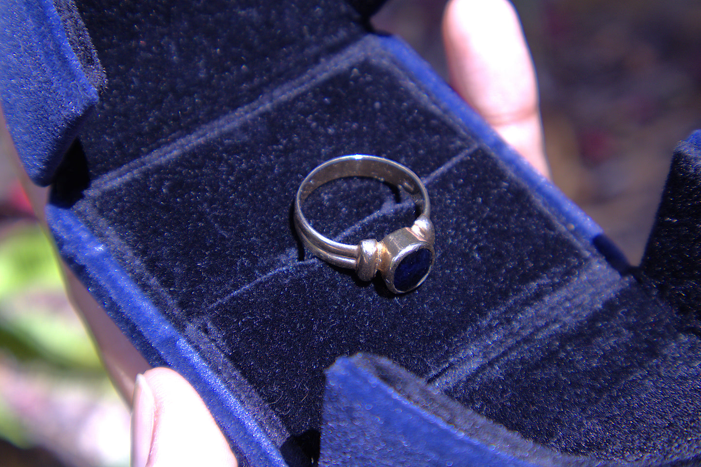 Vintage Bezel Set Sapphire Ring in 9 Carat Solid Gold