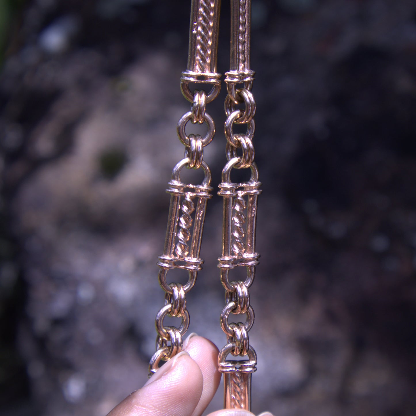 Antique Fancy Link Fob Chain in 9 Carat Solid Gold