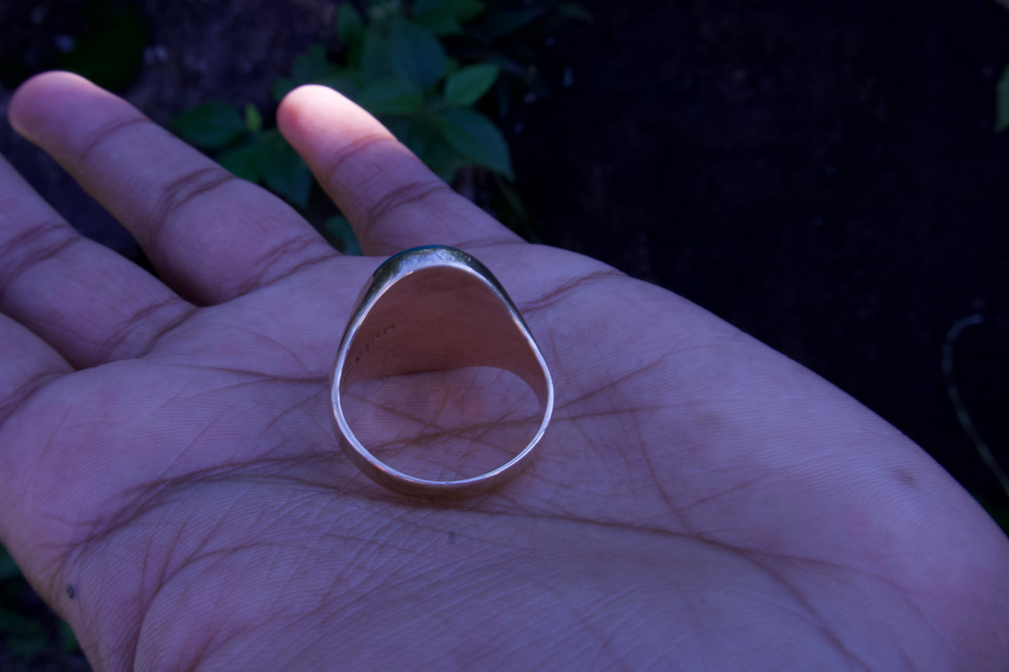 Chunky Vintage Green Onyx Signet Ring