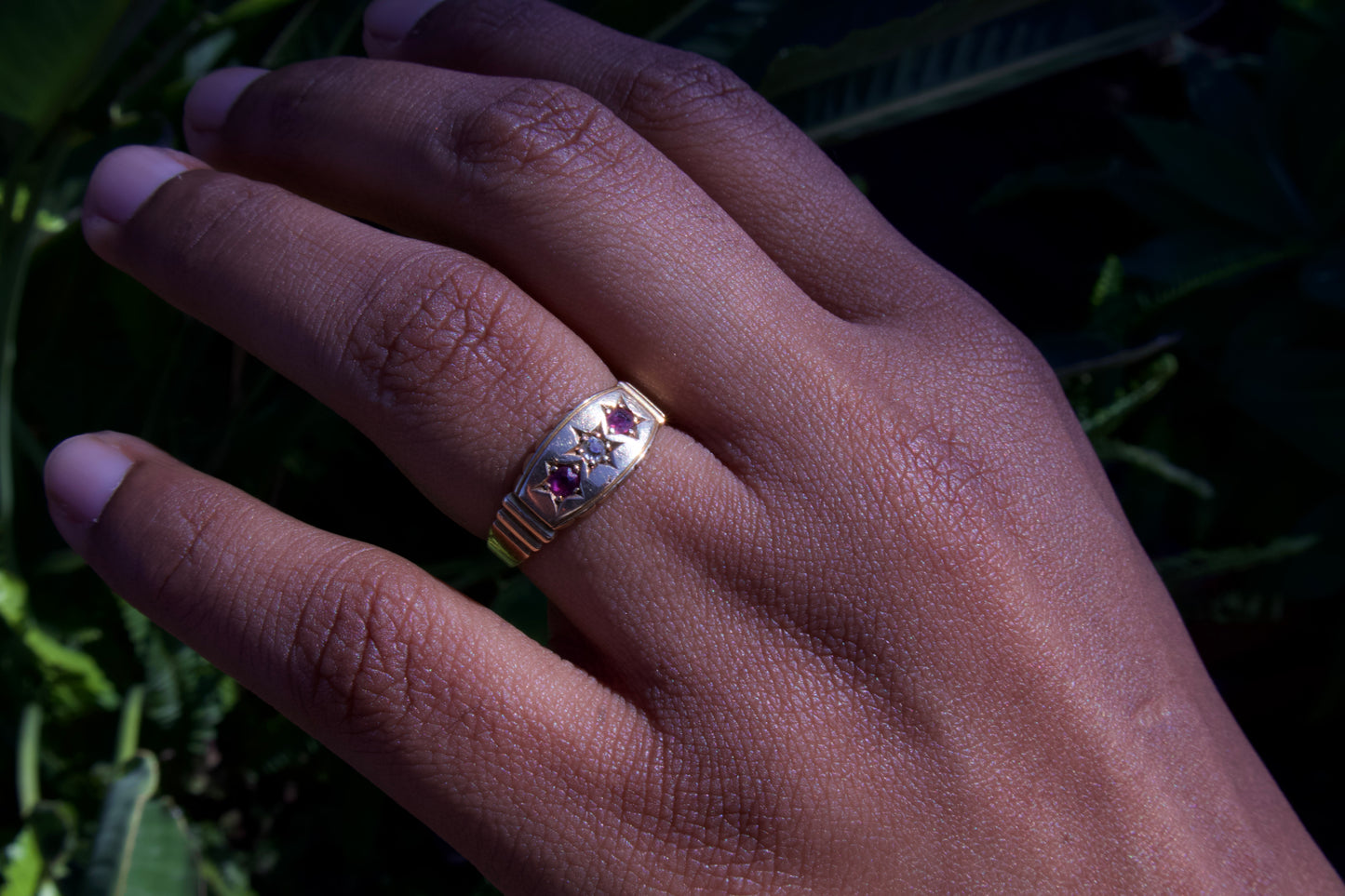 Antique Ruby and Diamond Ring in 18 Carat Solid Gold