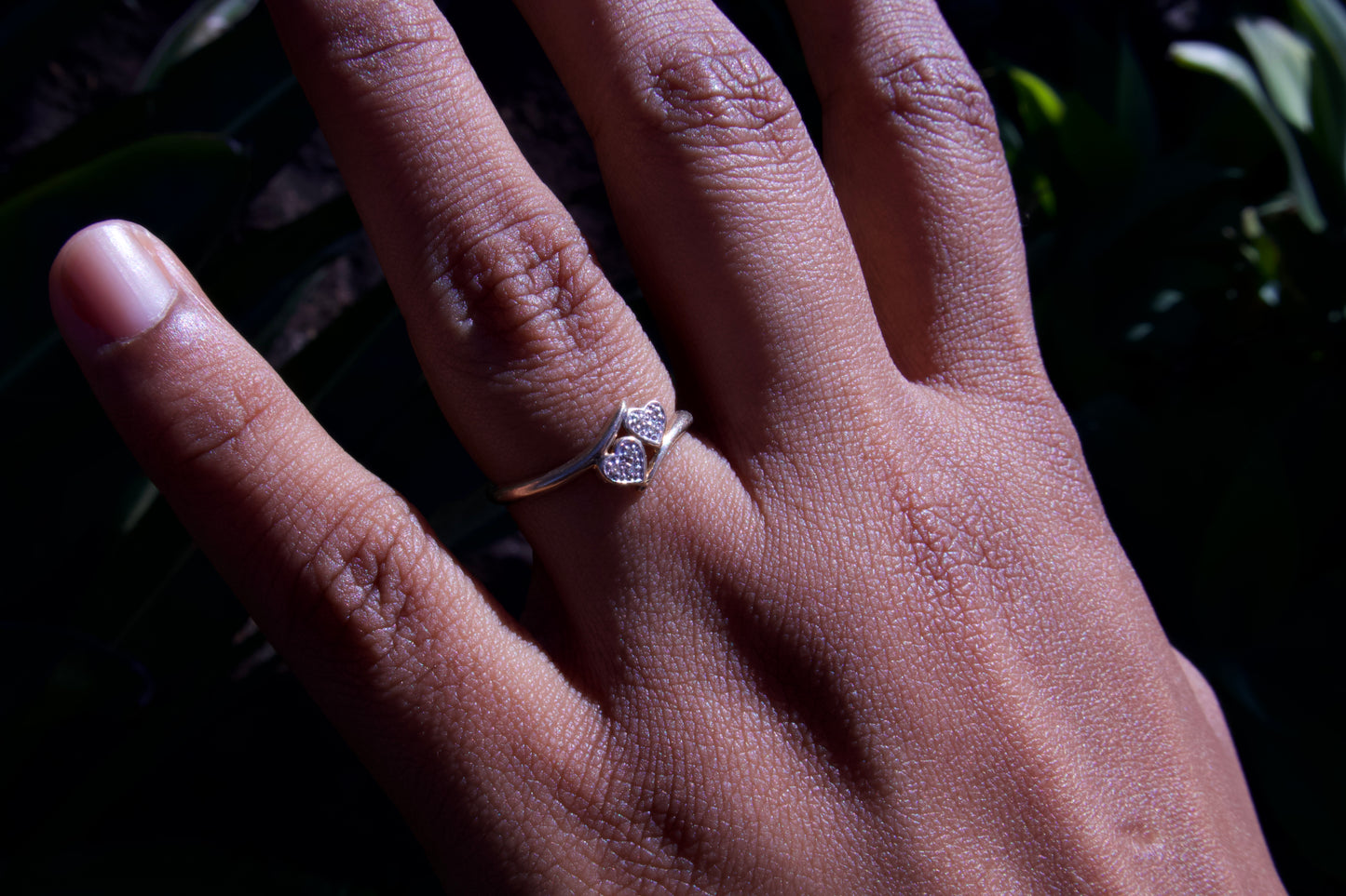 Vintage Double Heart Ring in 9 Carat Solid Gold