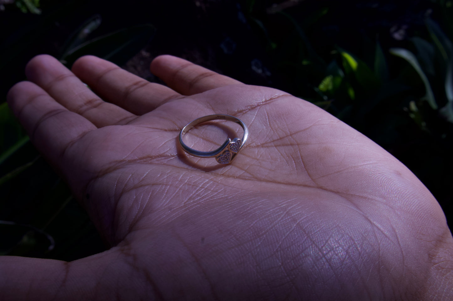 Vintage Double Heart Ring in 9 Carat Solid Gold