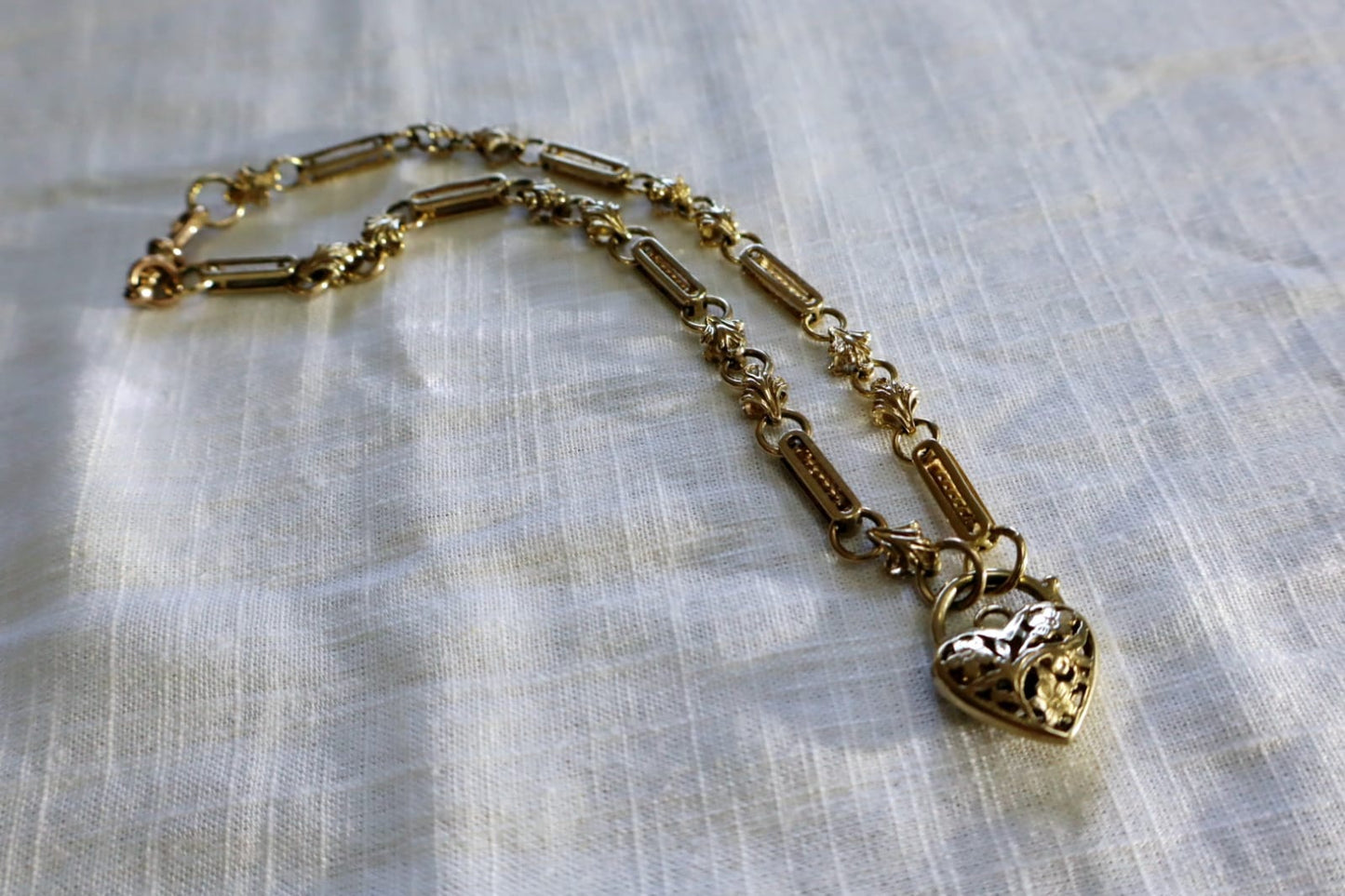 Vintage Fancy Link Necklace in 9 Carat Solid Gold