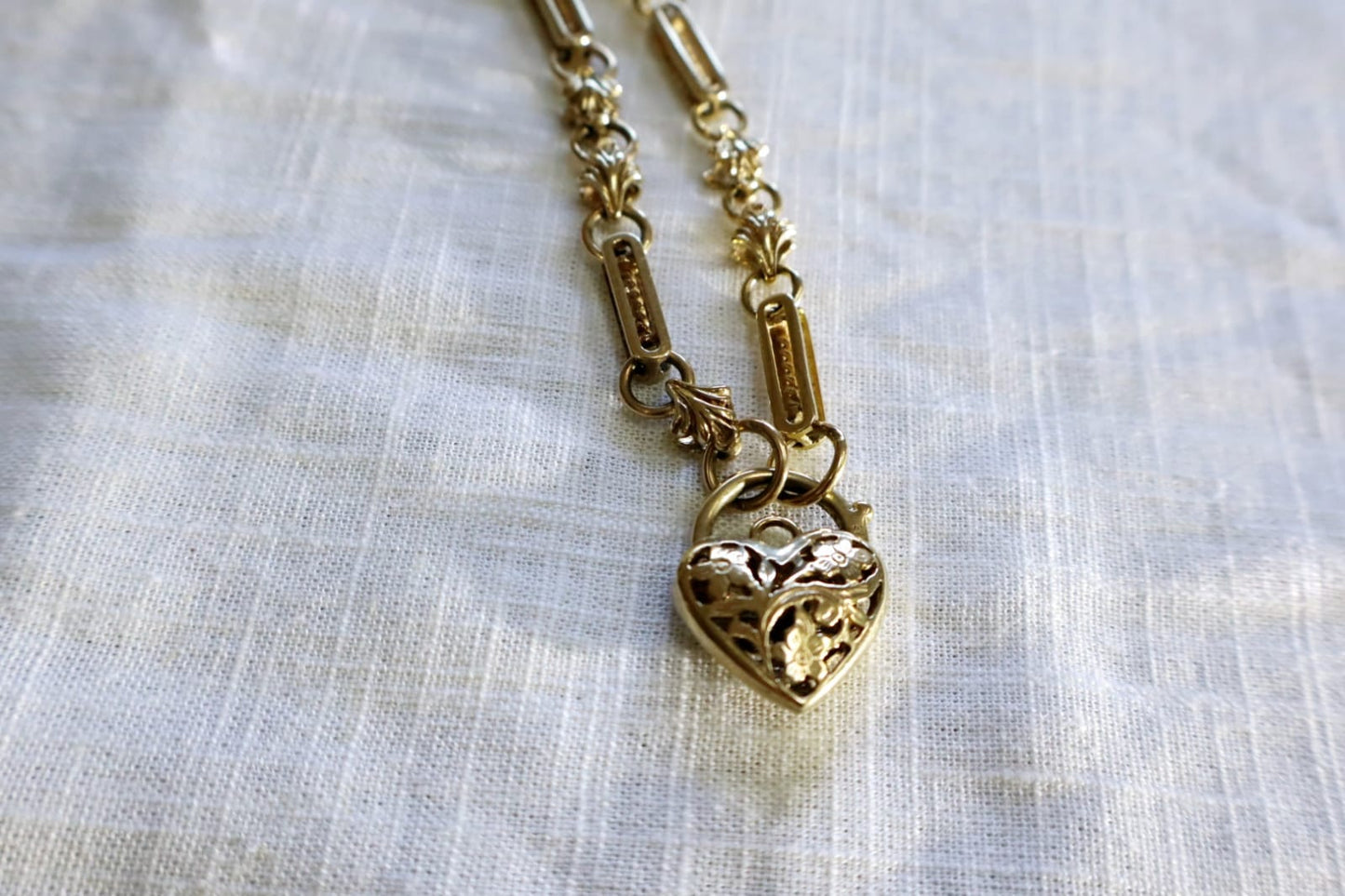 Vintage Fancy Link Necklace in 9 Carat Solid Gold