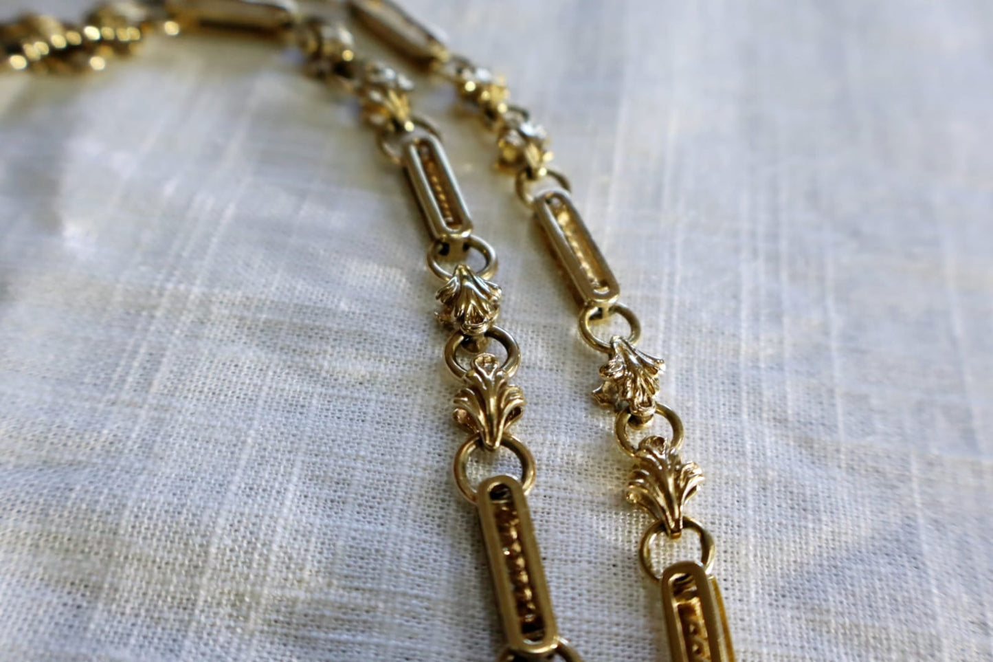 Vintage Fancy Link Necklace in 9 Carat Solid Gold