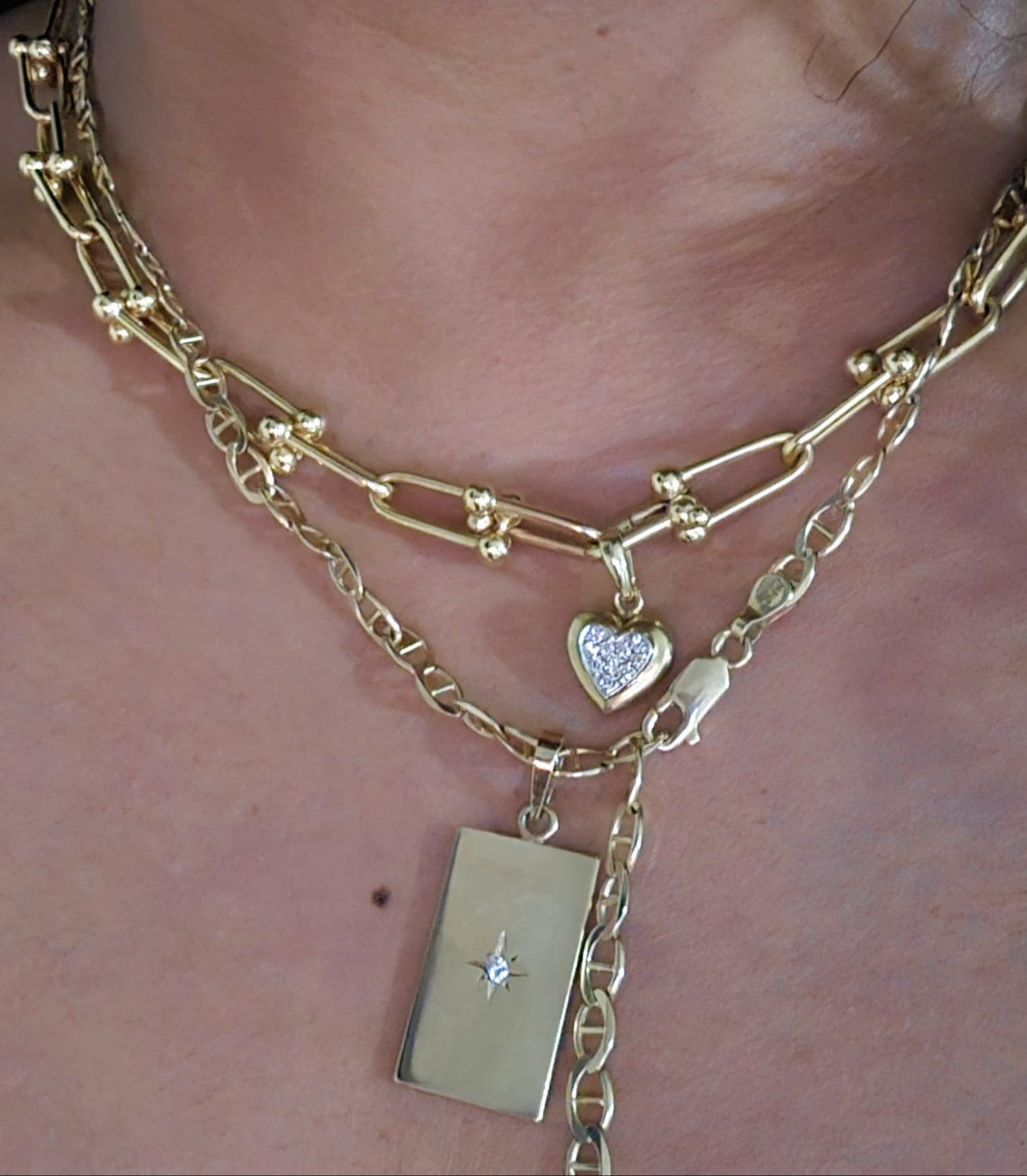 Vintage Star Set Diamond Pendant in 9k Gold