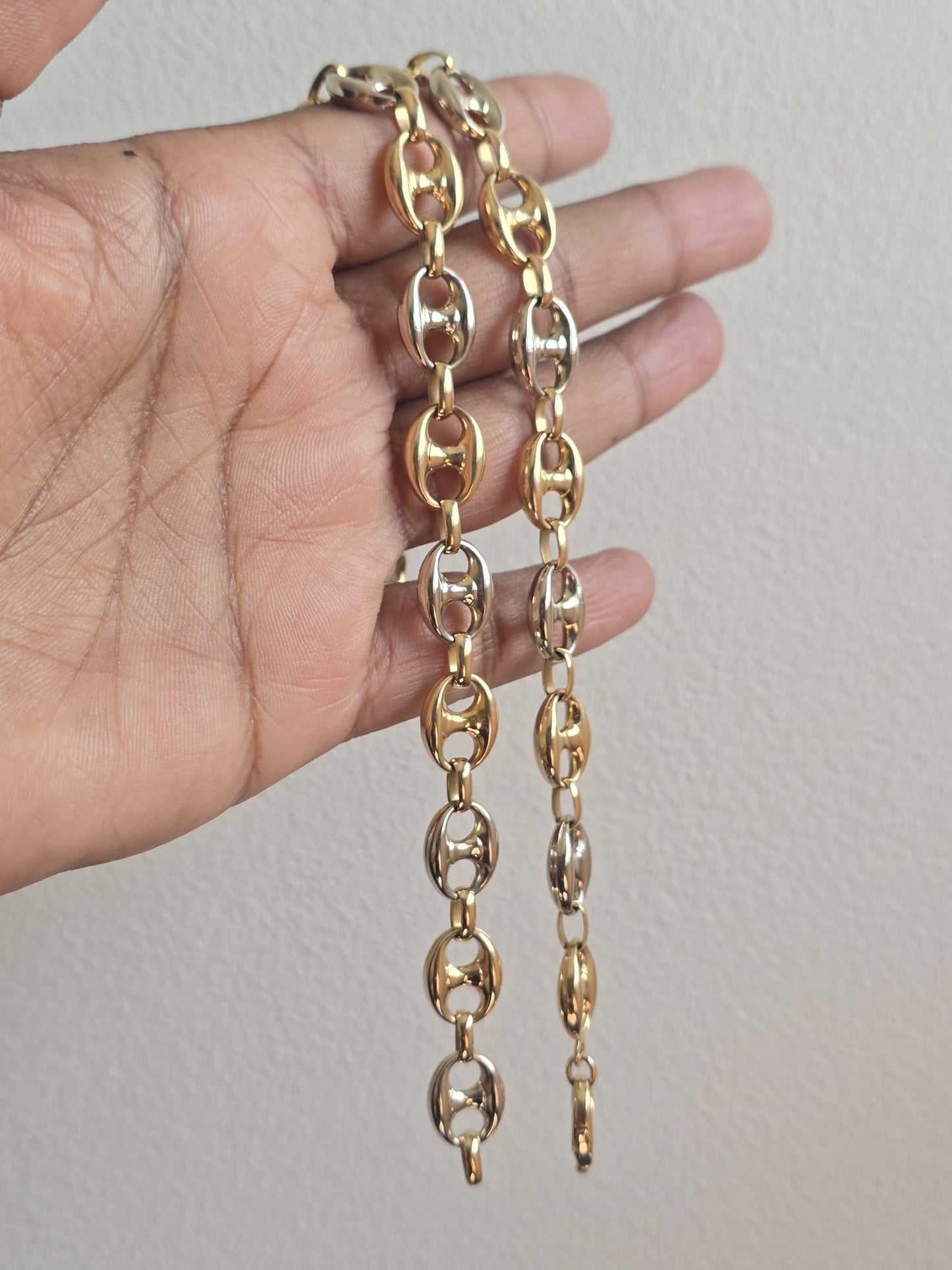 18ct Gold Unoaerre Italian Puffy Mariner Link Chain