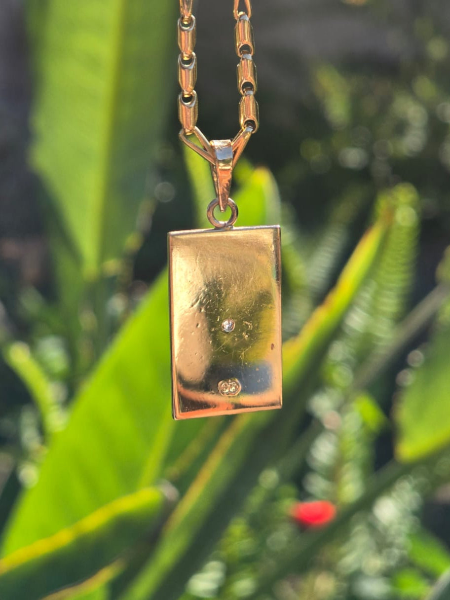 Vintage Star Set Diamond Pendant in 9k Gold
