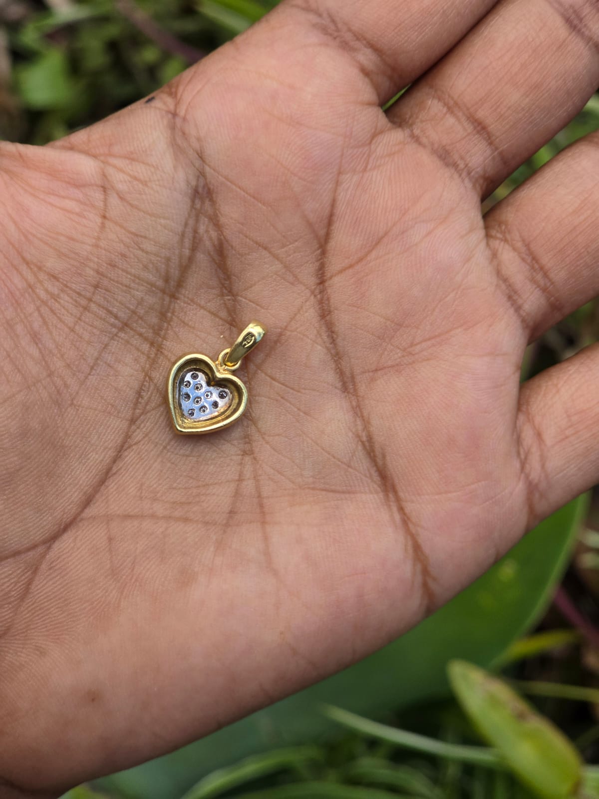 Vintage Italian Diamond Heart Pendant in 18 Carat Solid Gold