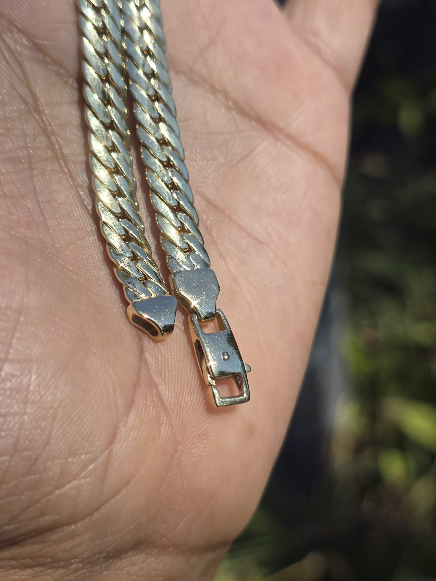 Vintage Italian Herringbone x Curb Link Chain in 18ct Solid Gold