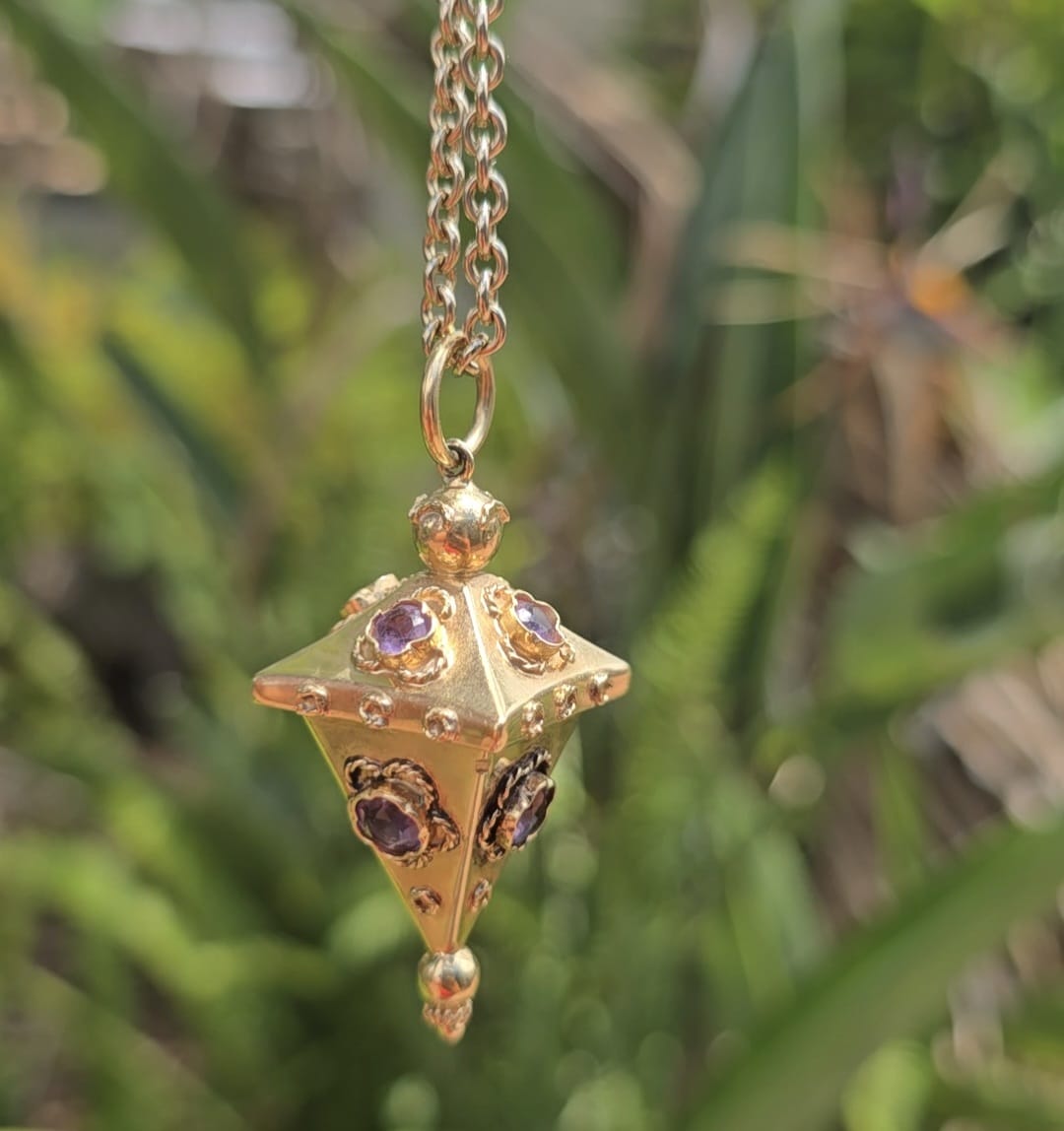 Antique Amethyst Pendant in 9 Carat Solid Gold