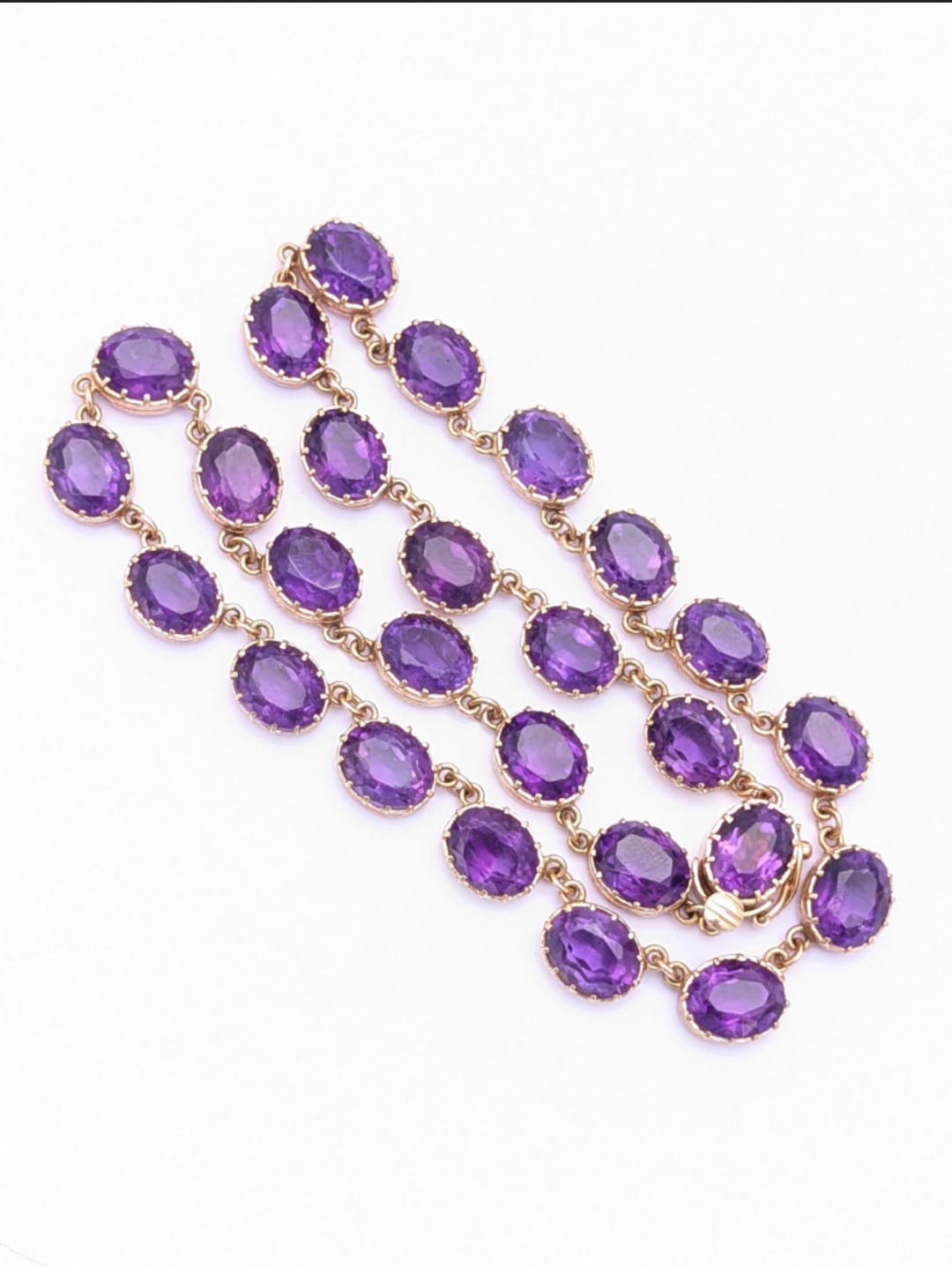 Amethyst Riviere Collar/Choker Necklace in 9 Carat Solid Gold