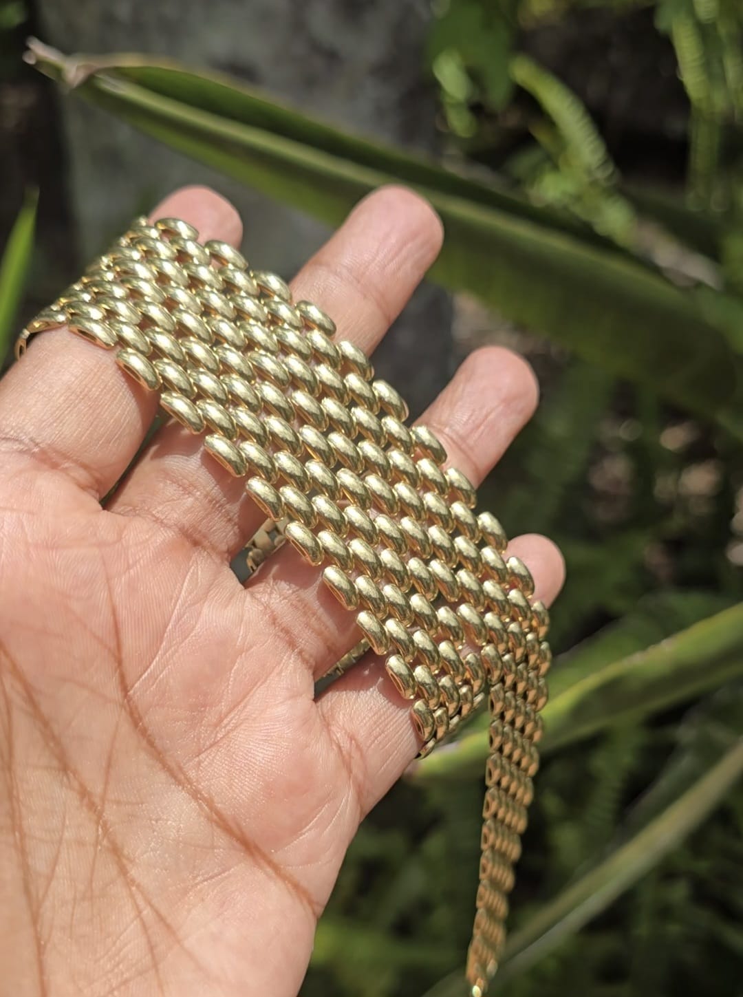Vintage 14 Carat Italian 5 Row Panther Link Necklace