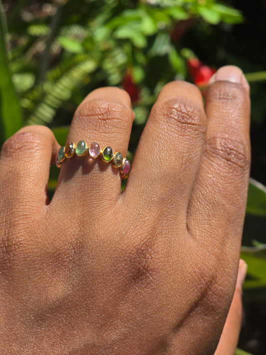 Tourmaline Eternity Ring in 18k Gold