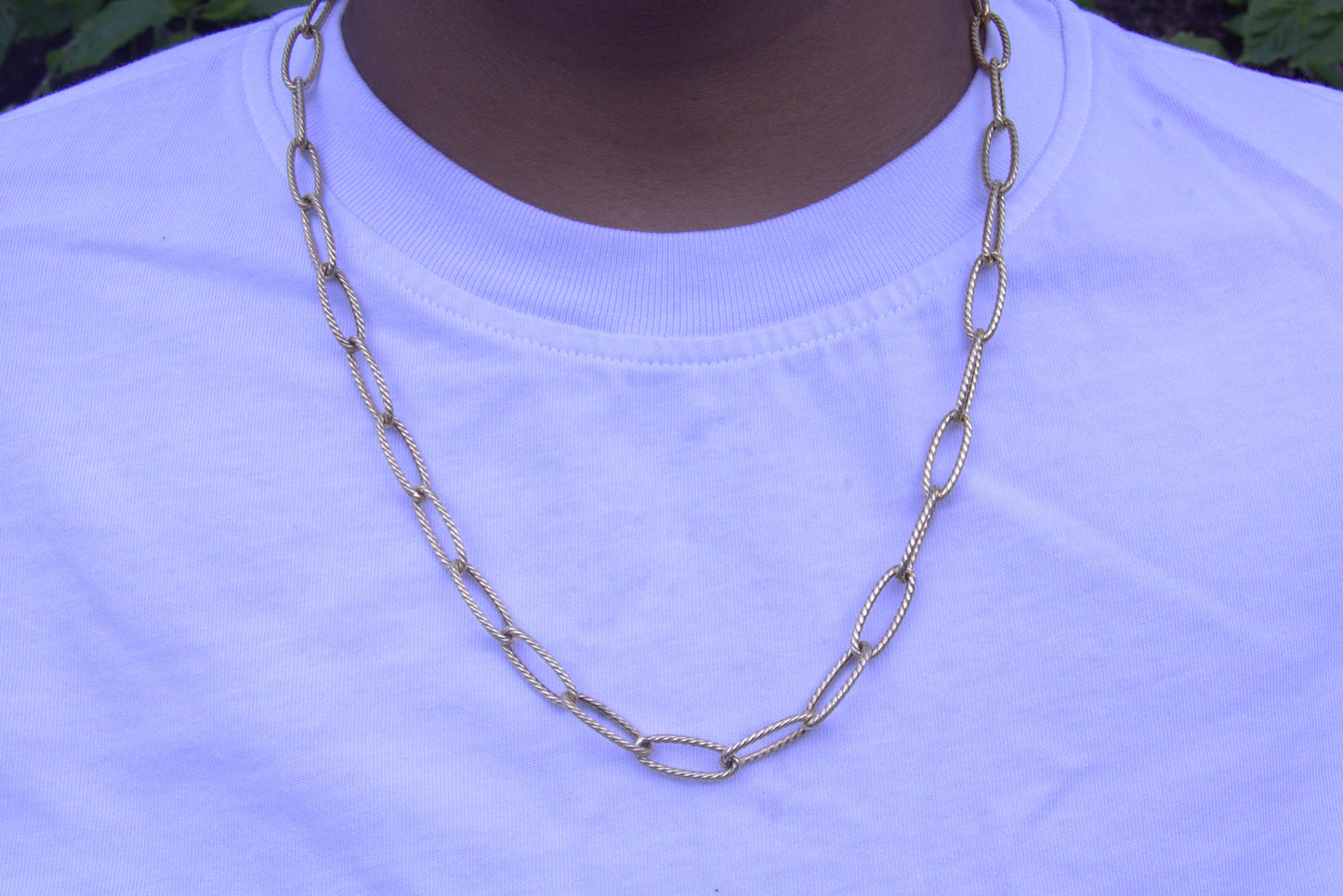 Vintage Paperclip Link Necklace in 9 Carat Gold