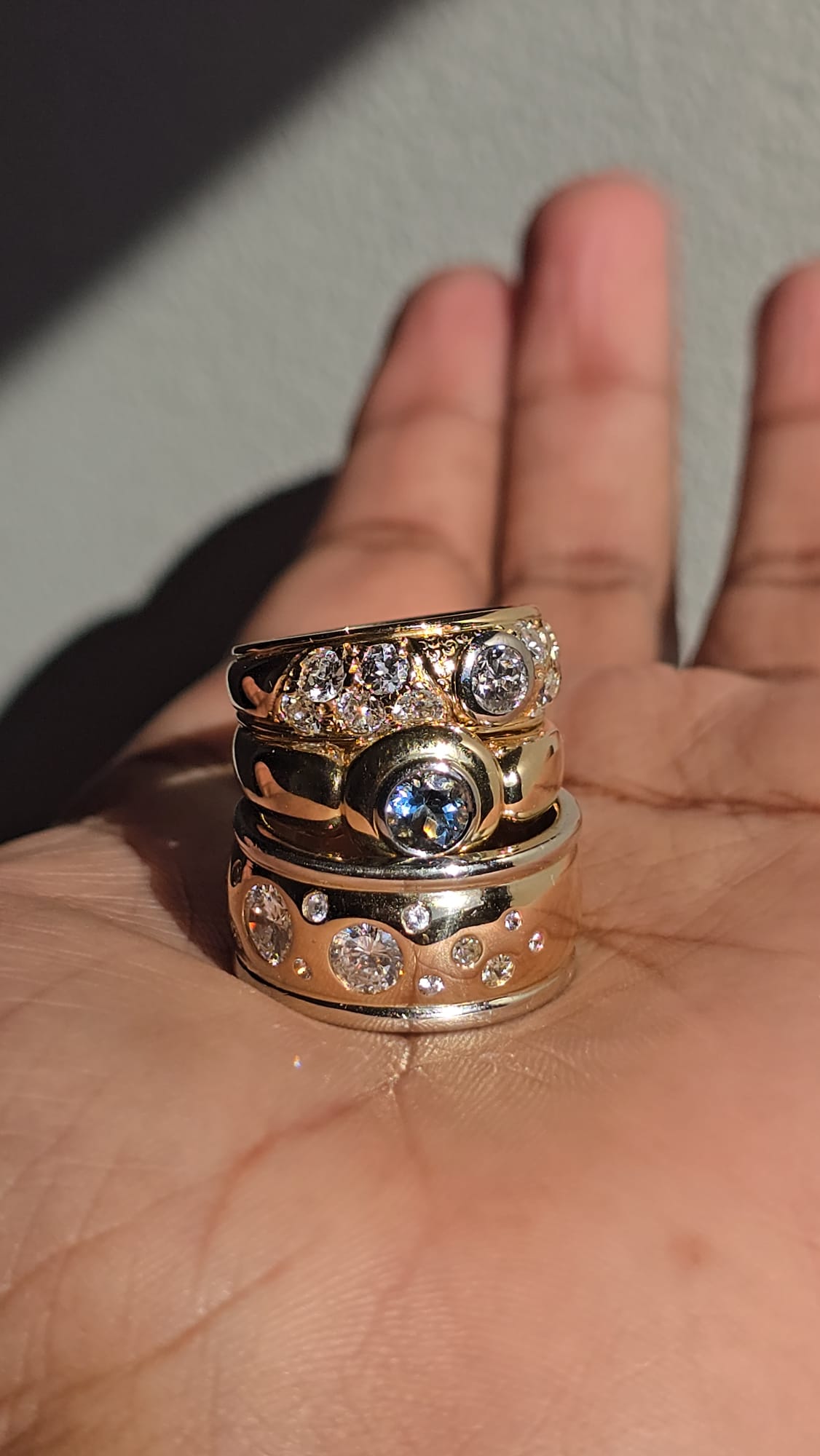 Chunky 14ct Gold Diamond Ring