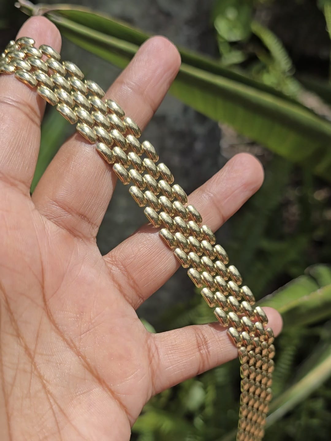Vintage 14 Carat Italian 5 Row Panther Link Necklace
