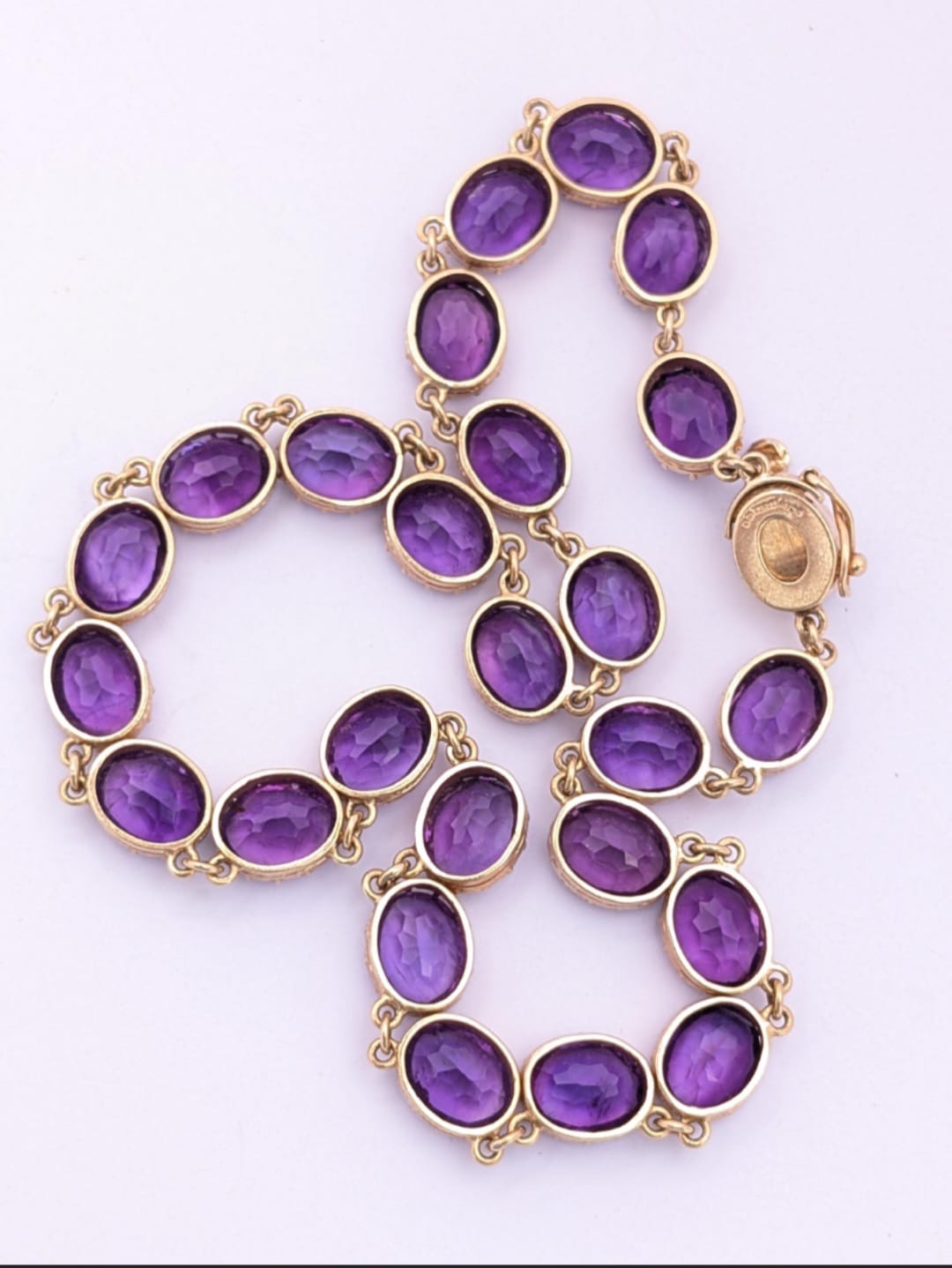 Amethyst Riviere Collar/Choker Necklace in 9 Carat Solid Gold