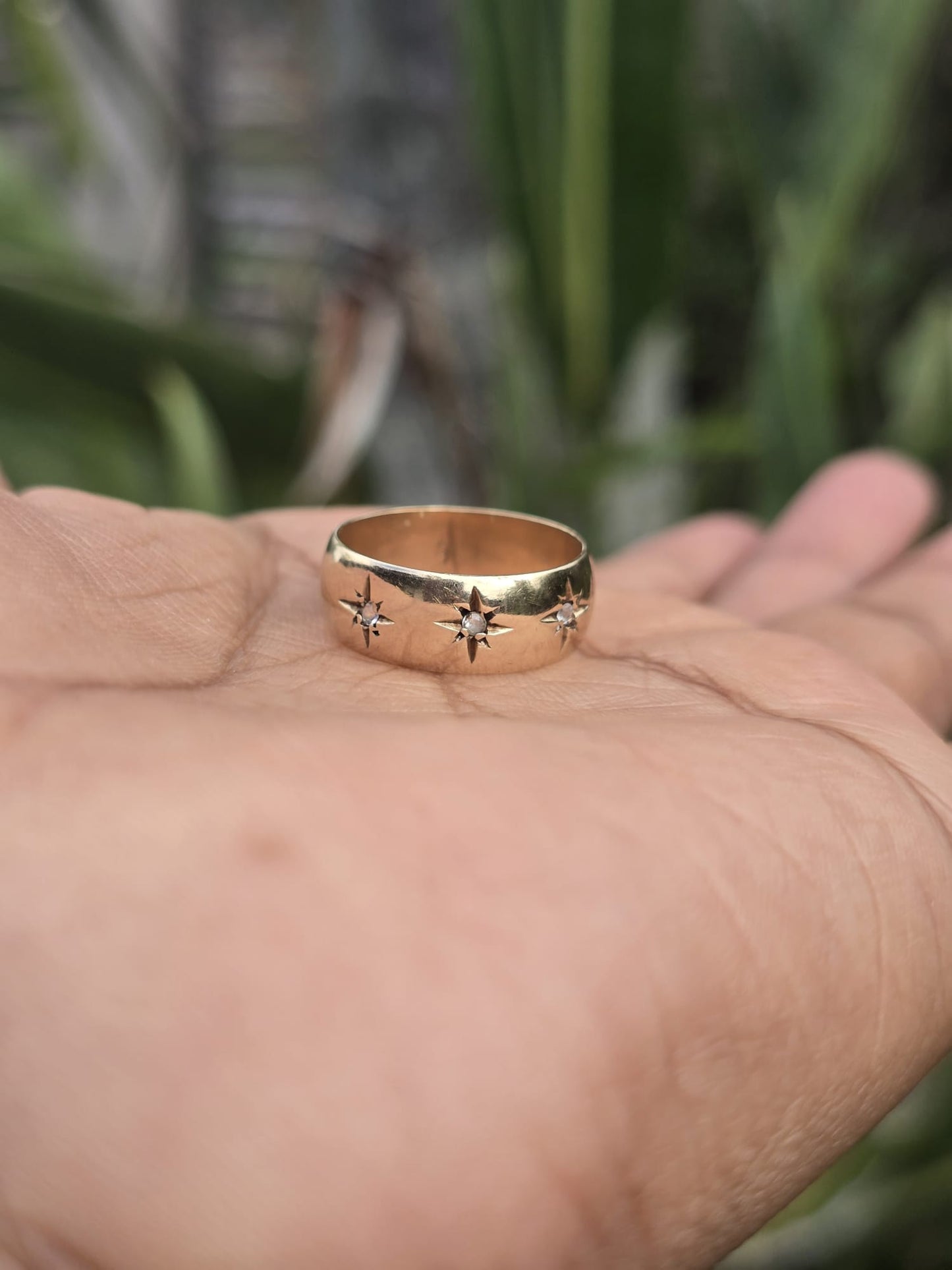 Antique 9ct Gold Starburst Ring