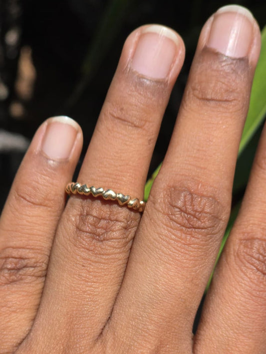 Vintage Puffy Heart Stacker Ring in 9 Carat Solid Gold