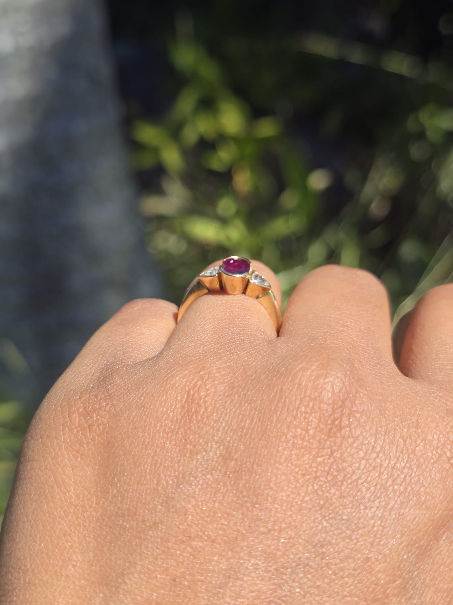 Vintage Ruby and Diamond Ring in 18ct Solid Gold