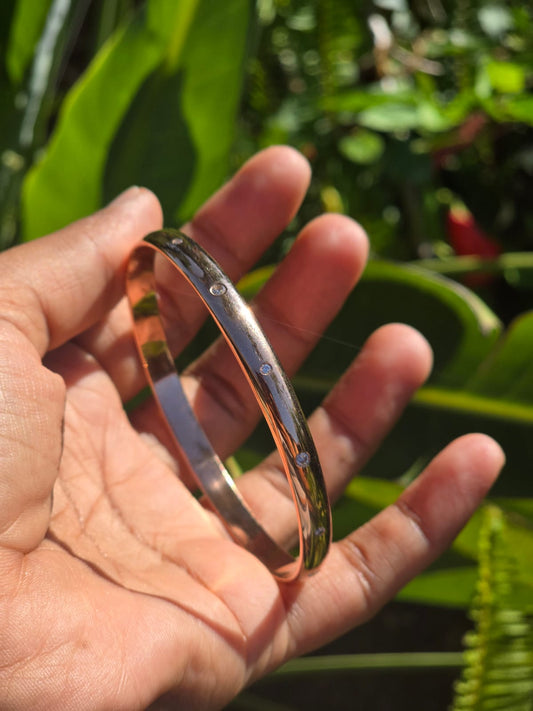 Diamond Rose Gold Bangle in 14k Gold
