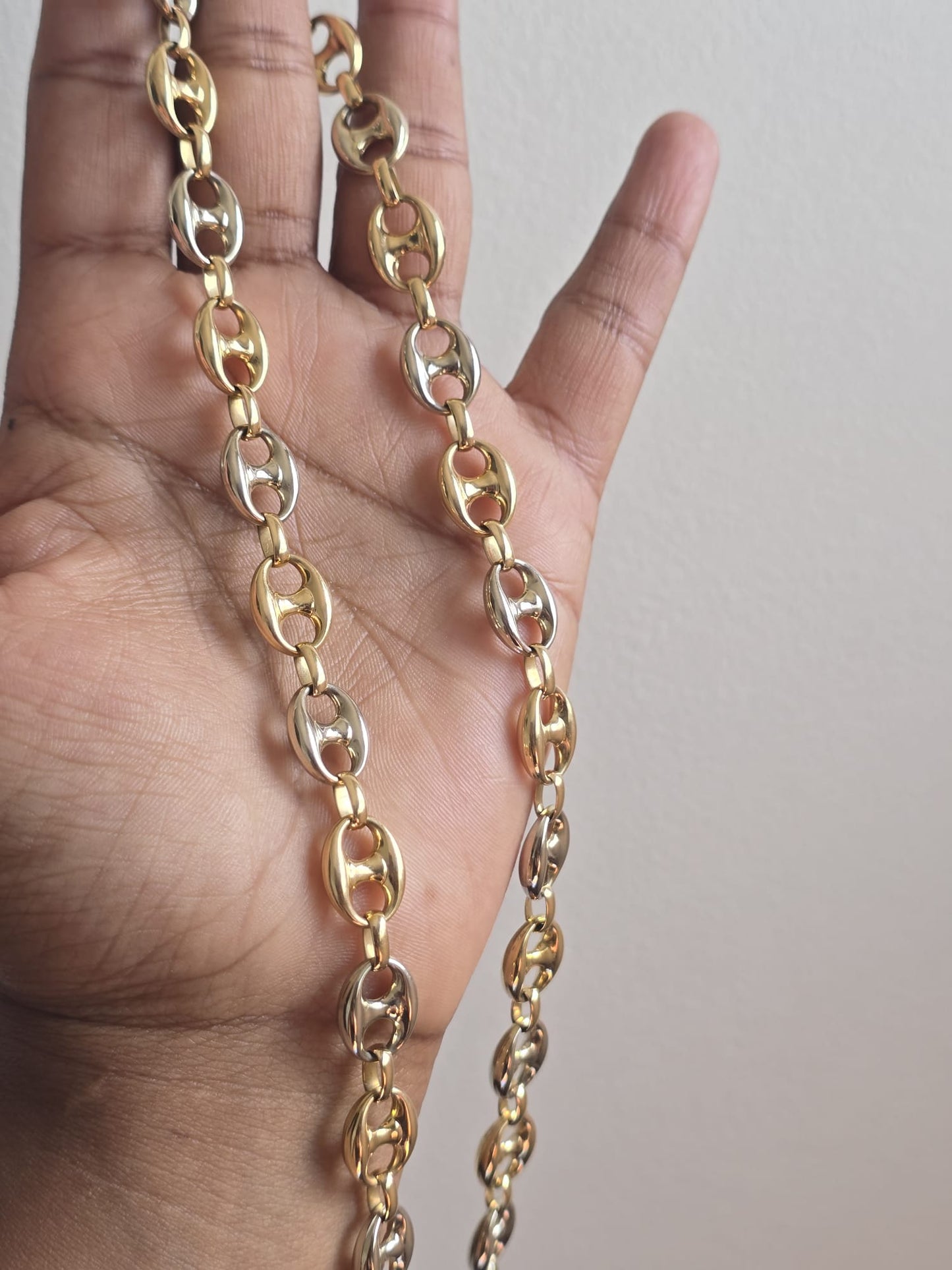 18ct Gold Unoaerre Italian Puffy Mariner Link Chain