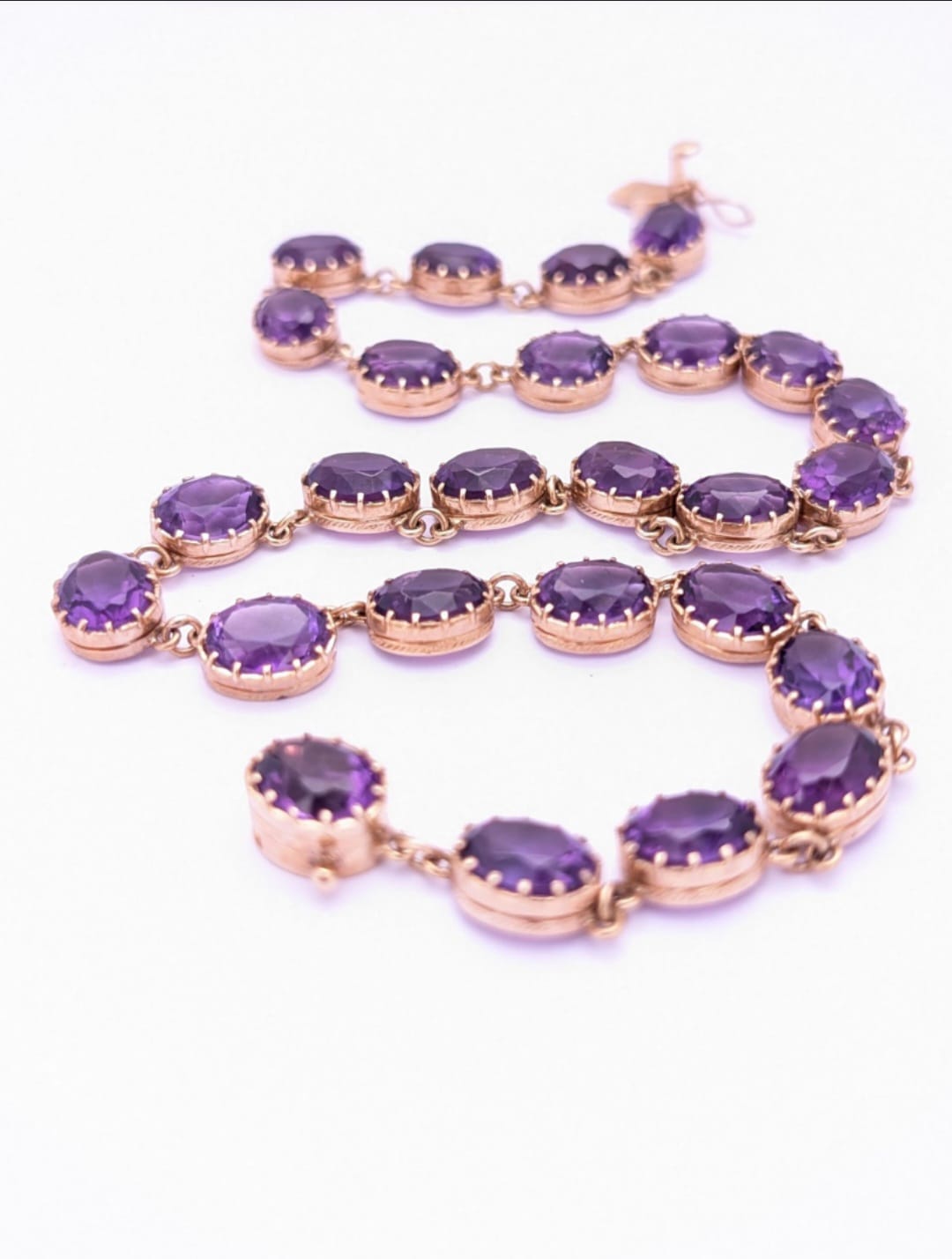 Amethyst Riviere Collar/Choker Necklace in 9 Carat Solid Gold