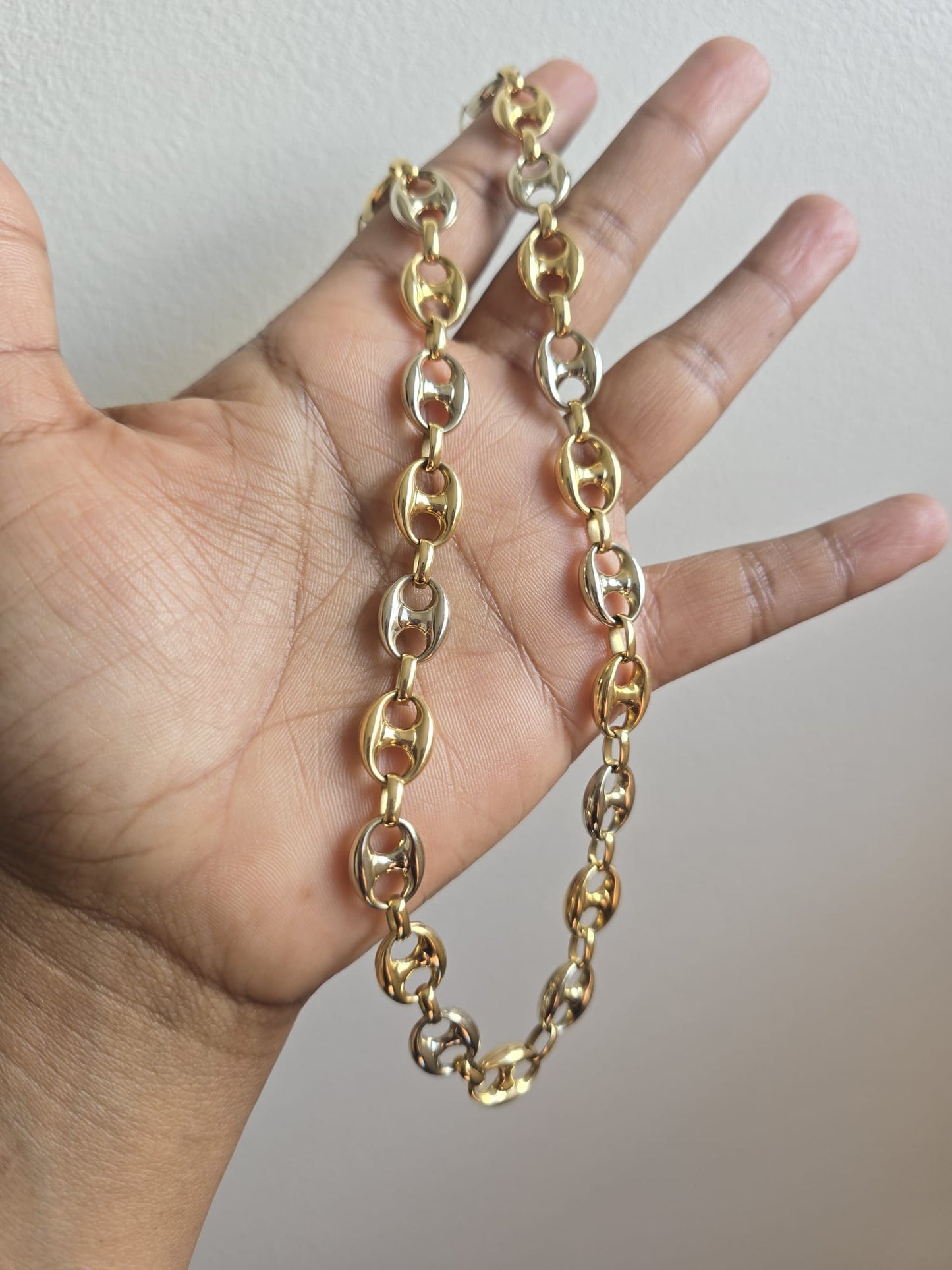 18ct Gold Unoaerre Italian Puffy Mariner Link Chain