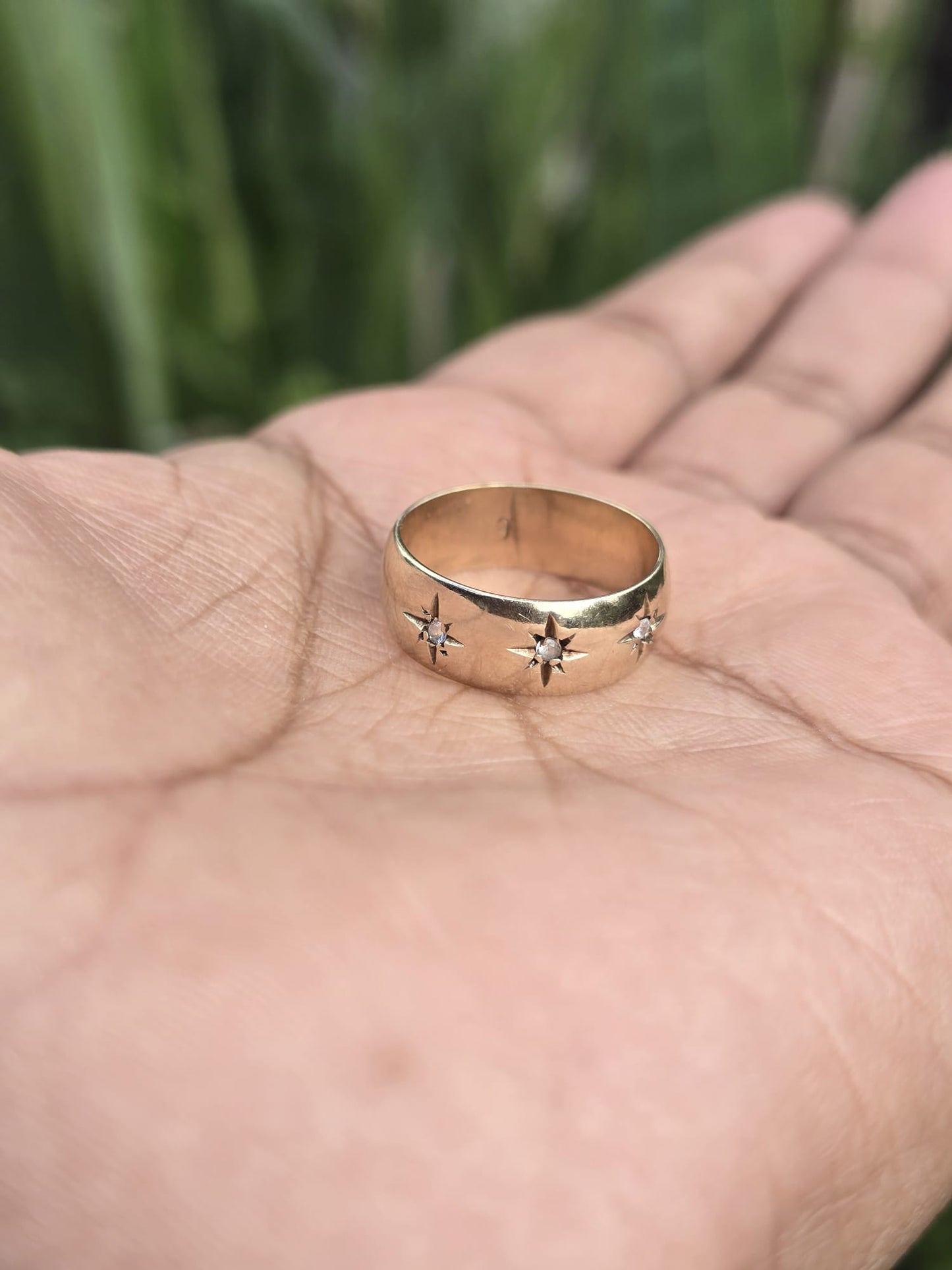 Antique 9ct Gold Starburst Ring