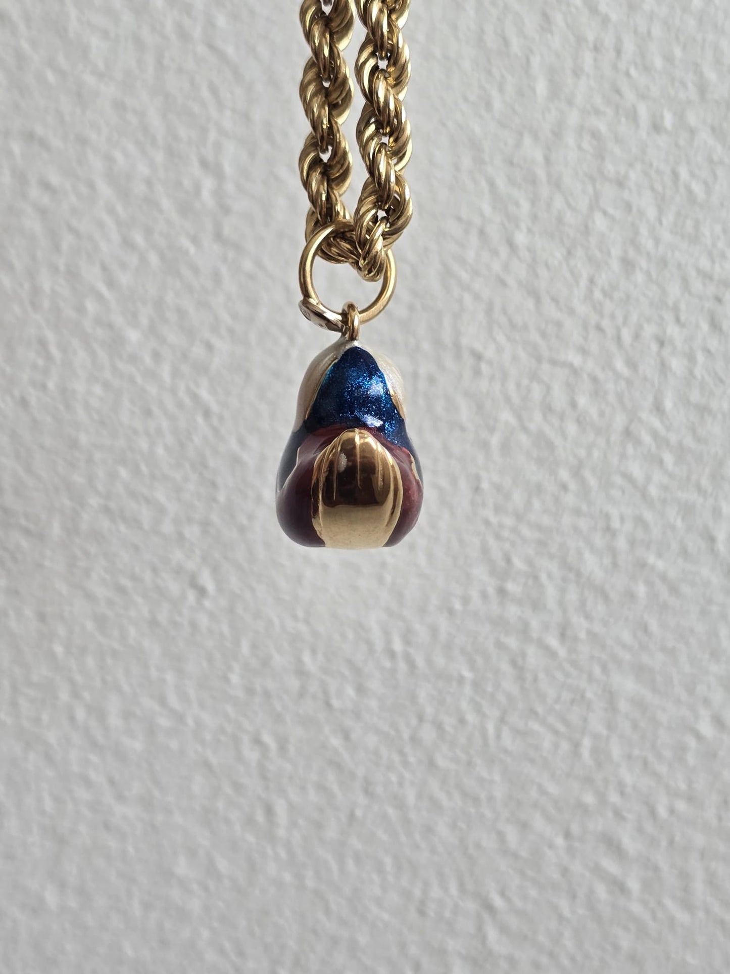 18ct Gold Vintage Italian Enamel Bird Pendant
