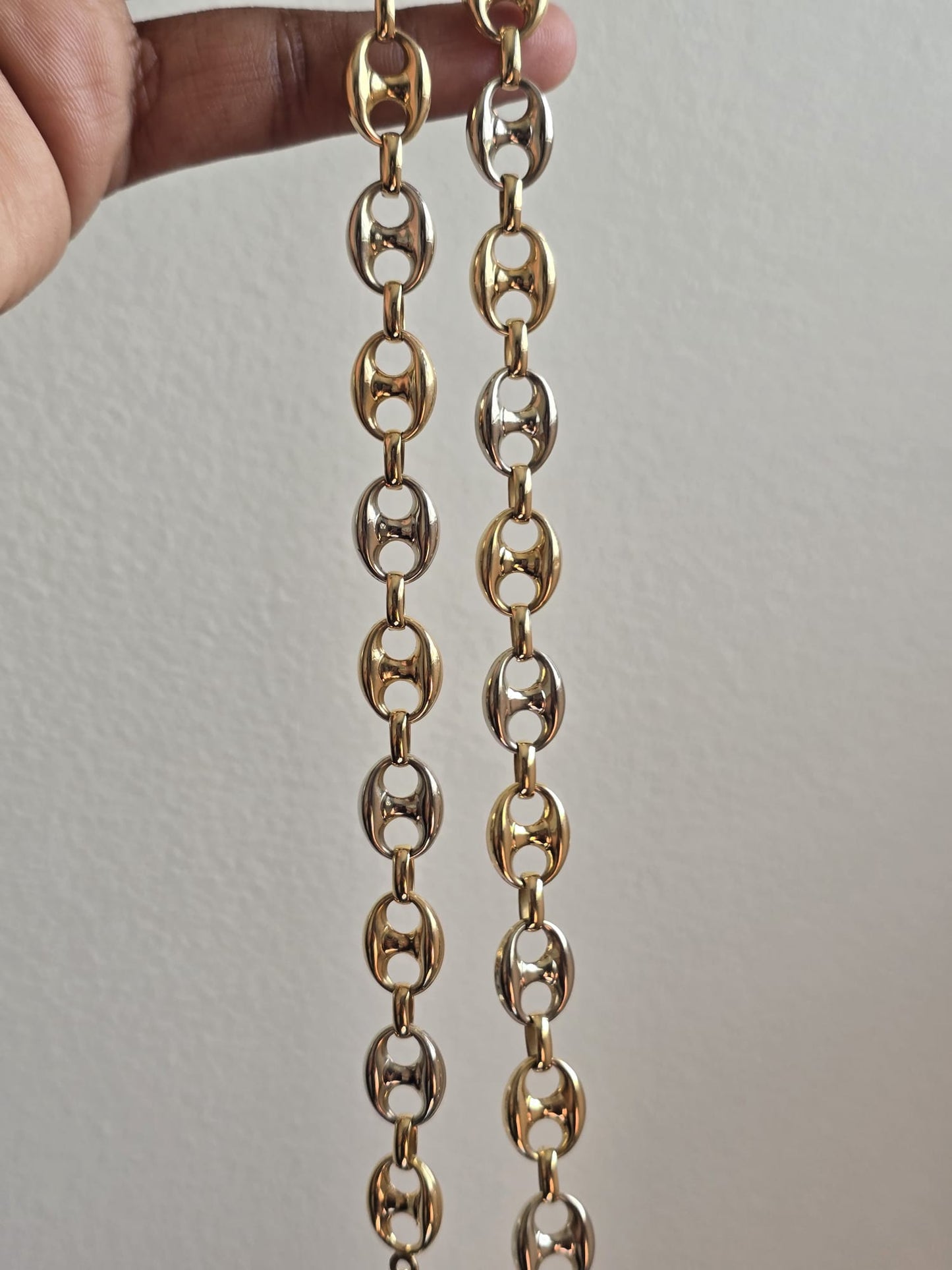 18ct Gold Unoaerre Italian Puffy Mariner Link Chain